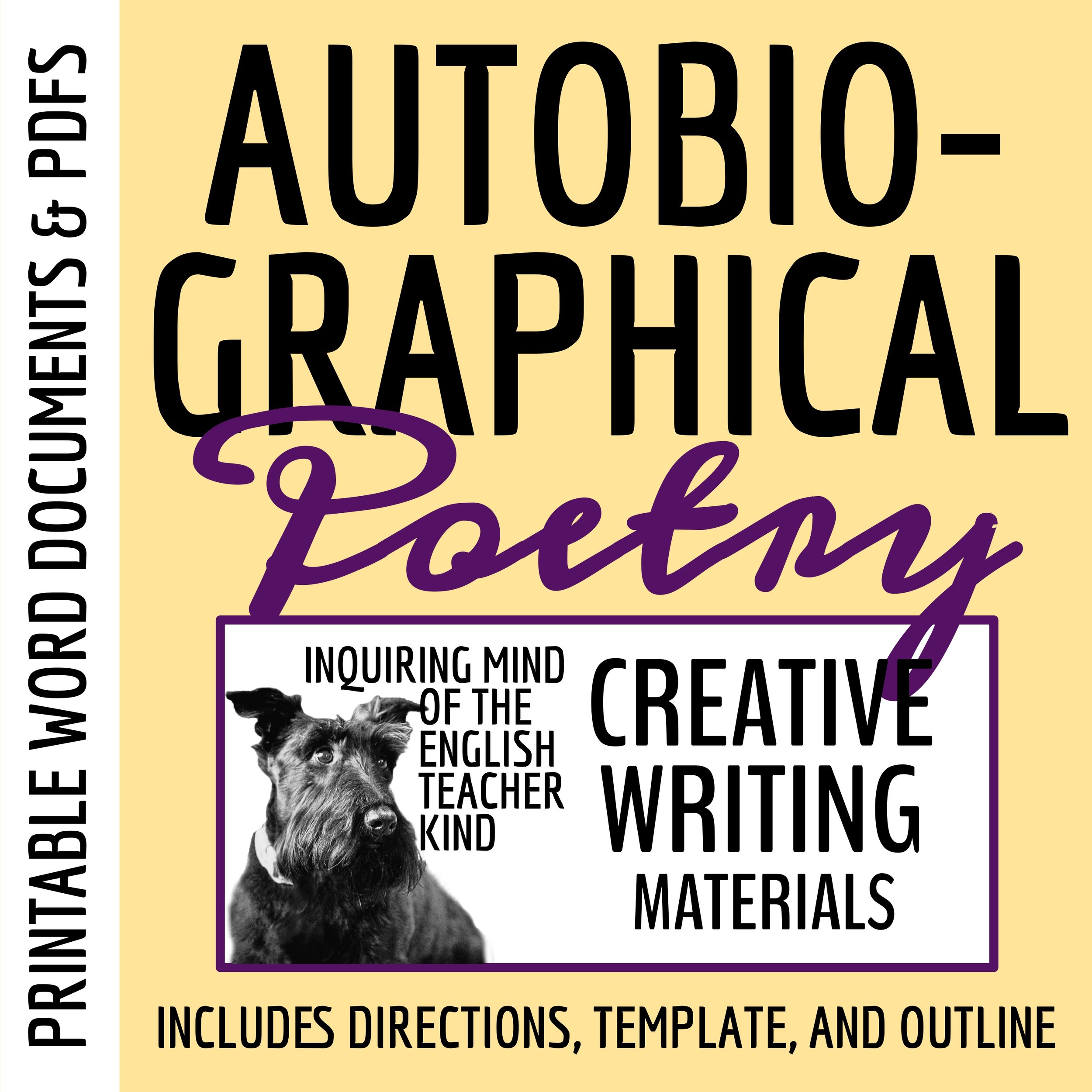 Autobiographical Poetry Activity with Outline and Template for High School Creative Writing
