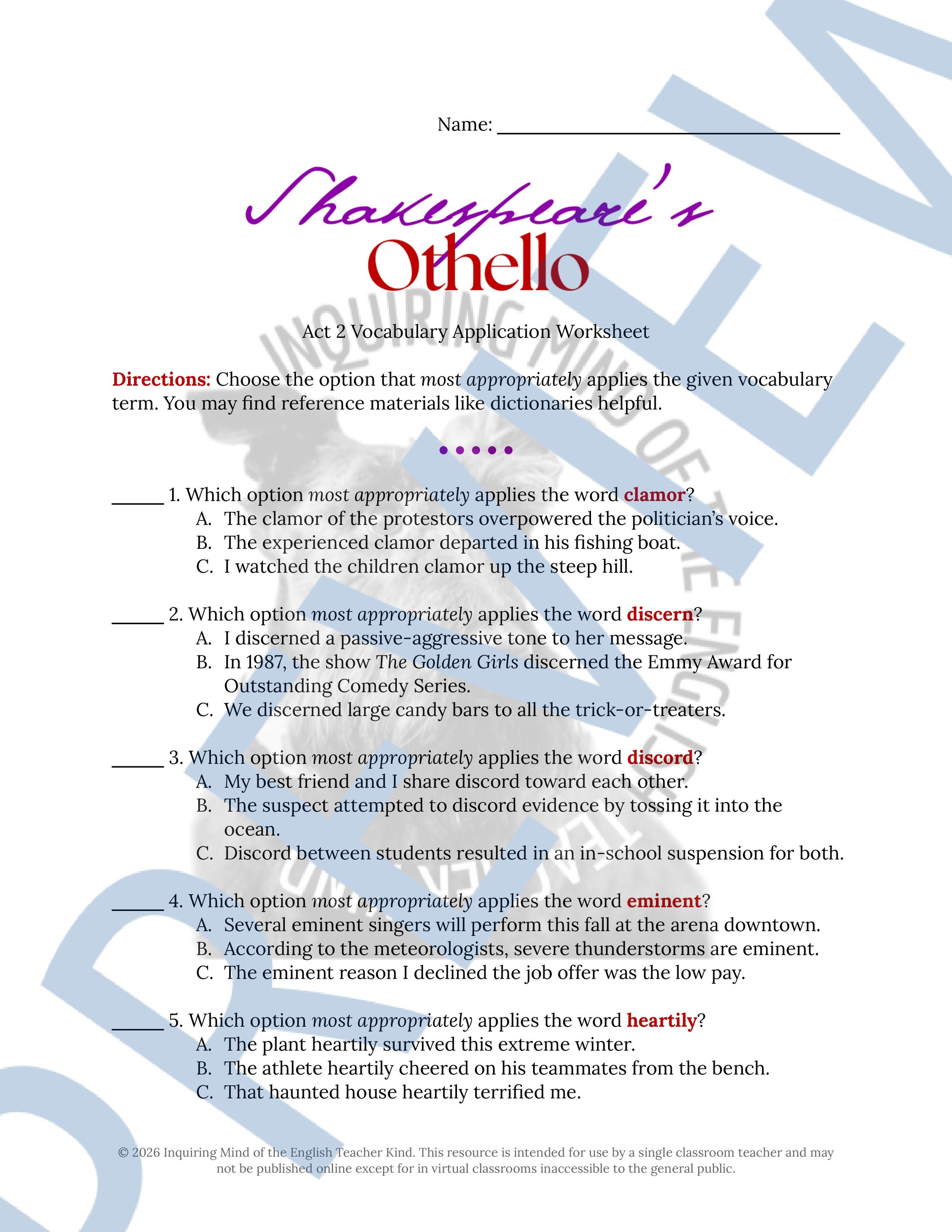 Othello Act 2 Vocabulary Activities Crossword Puzzle Word Search (1).jpg