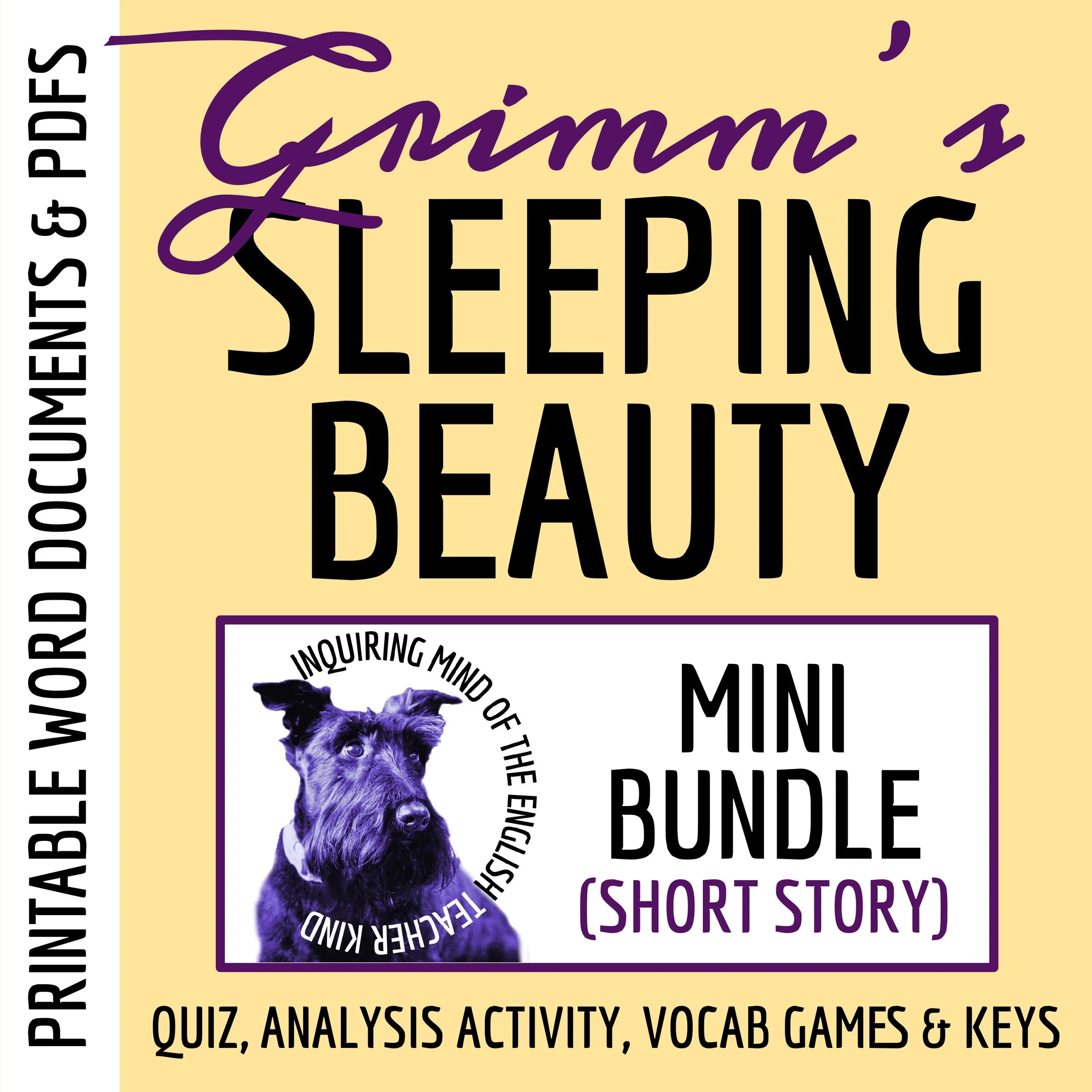 "Sleeping Beauty" Quiz, Close Reading Worksheets, and Vocabulary Games Bundle