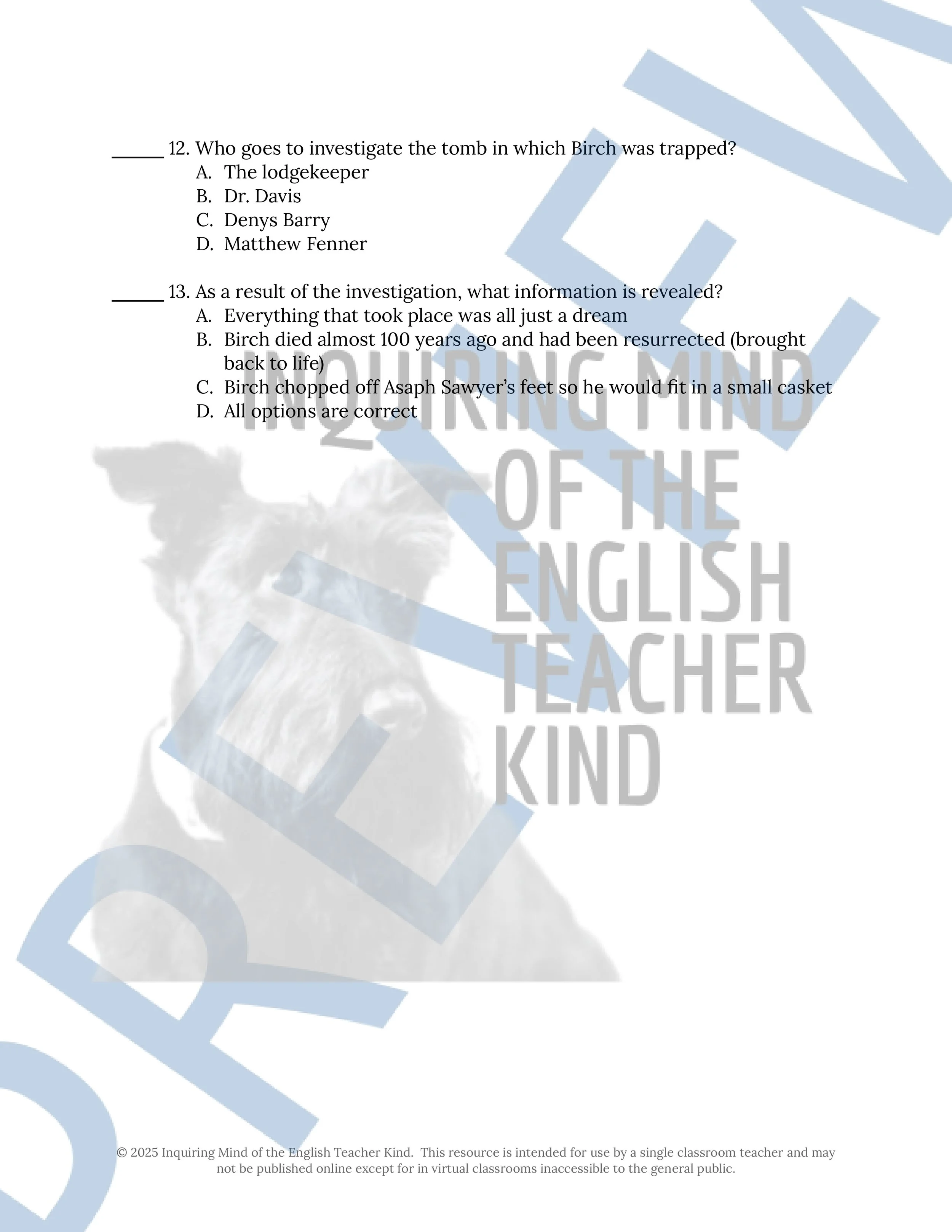 In the Vault by H.P. Lovecraft Short Story Quiz and Answer Key for High School from Inquiring Mind of the English Teacher Kind (3).jpg