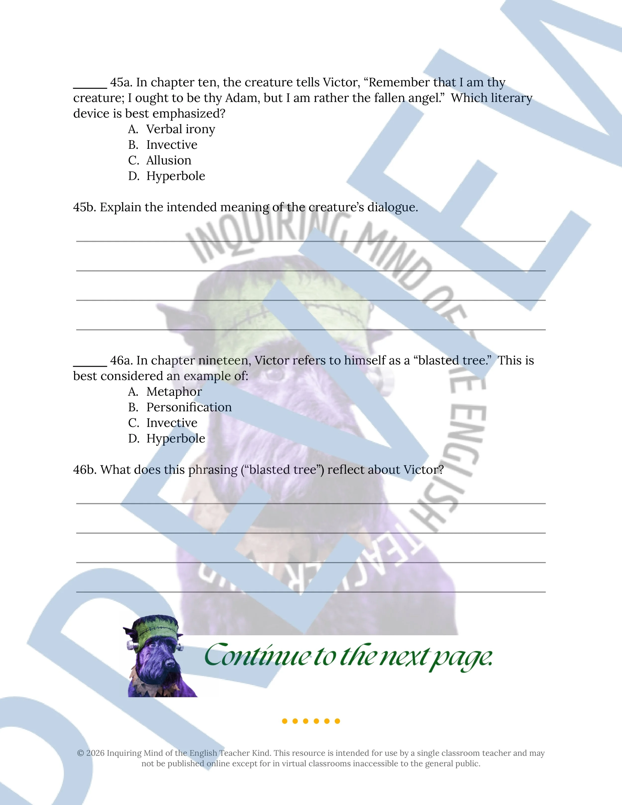 Frankenstein by Mary Shelley Test and Answer Key for High School English Language Arts (7).jpg