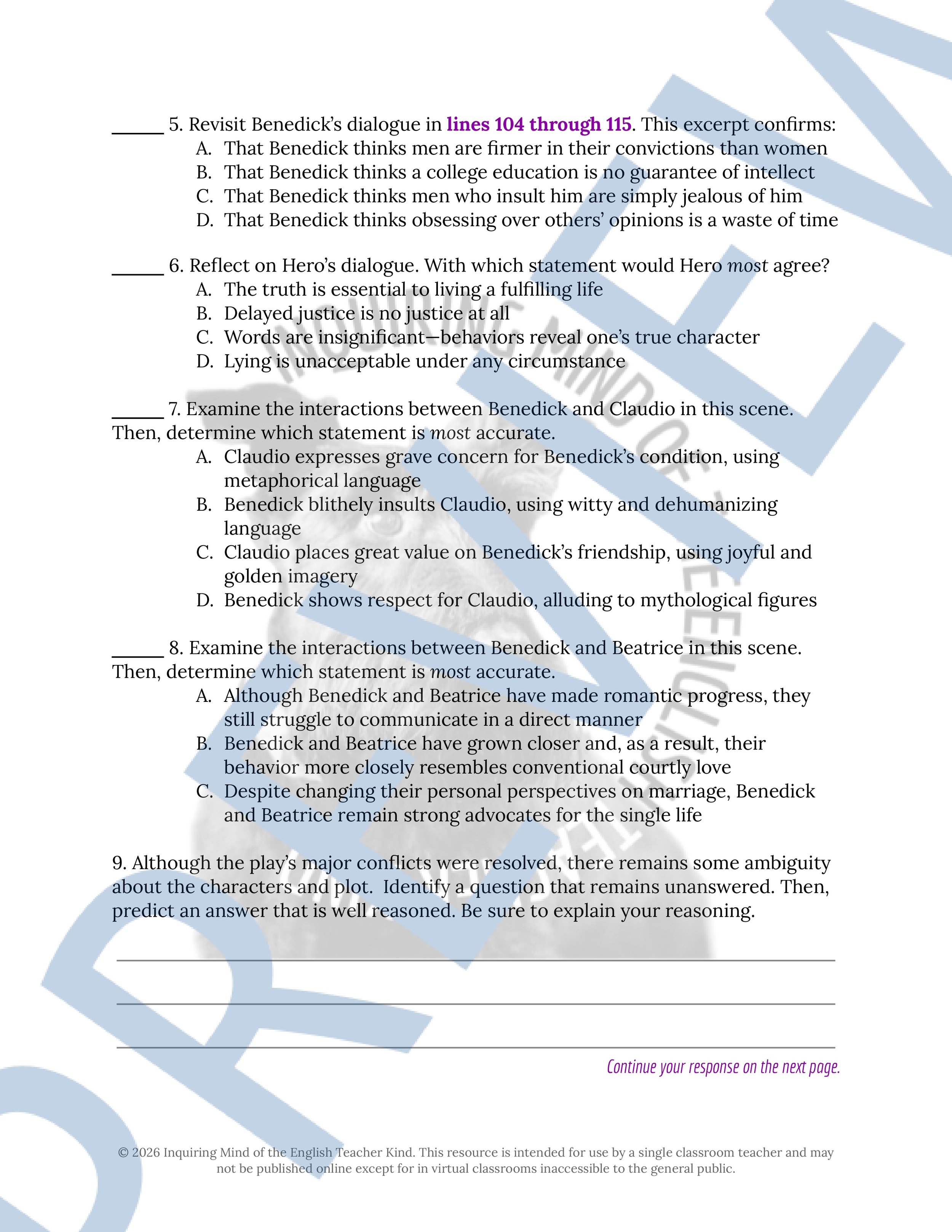 Much Ado About Nothing Act 5.4 Close Reading Analysis Worksheet (2).jpg
