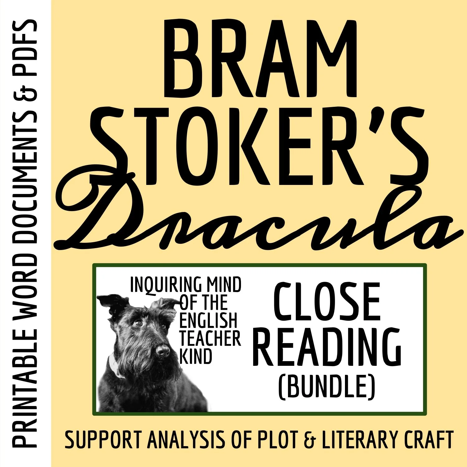 Dracula by Bram Stoker Close Reading Analysis Worksheets Bundle with Answer Keys for High School