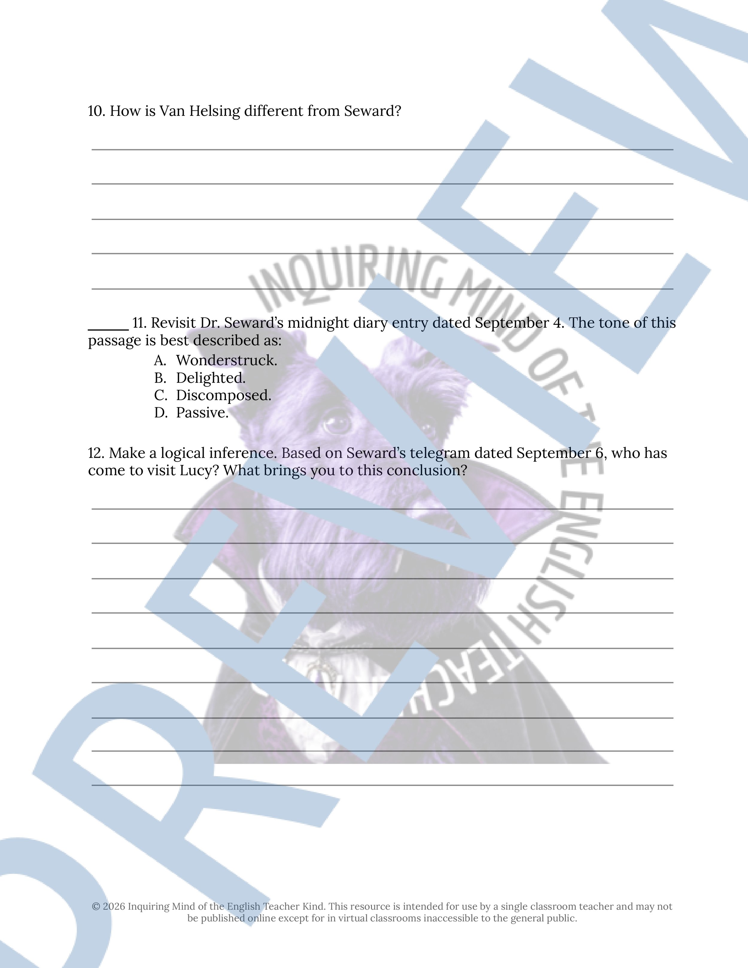 Dracula Chapter 9 Close Reading Analysis Worksheet and Answer Key for High School English Language Arts (3).jpg