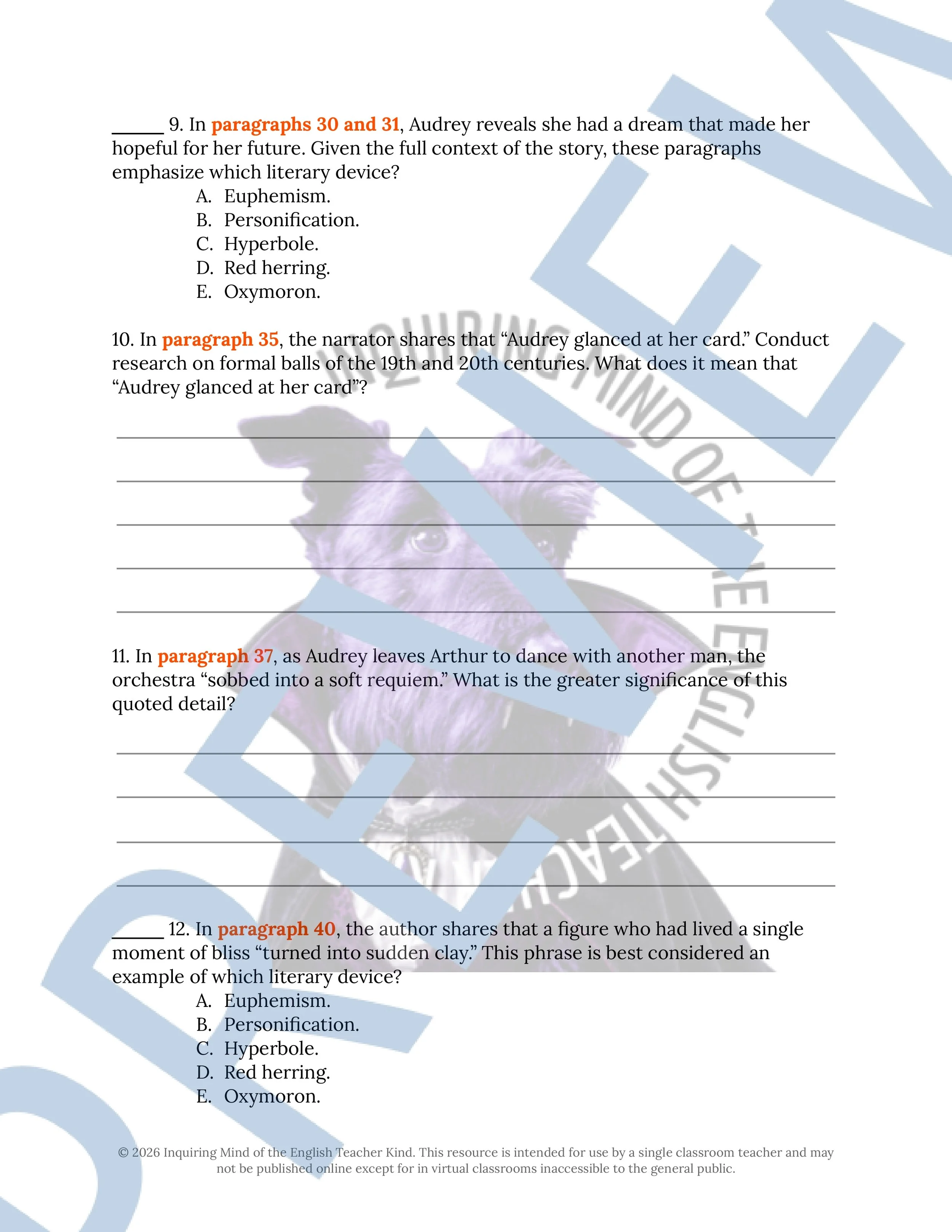 The Vow on Halloween Close Reading Analysis Worksheet (3).jpg