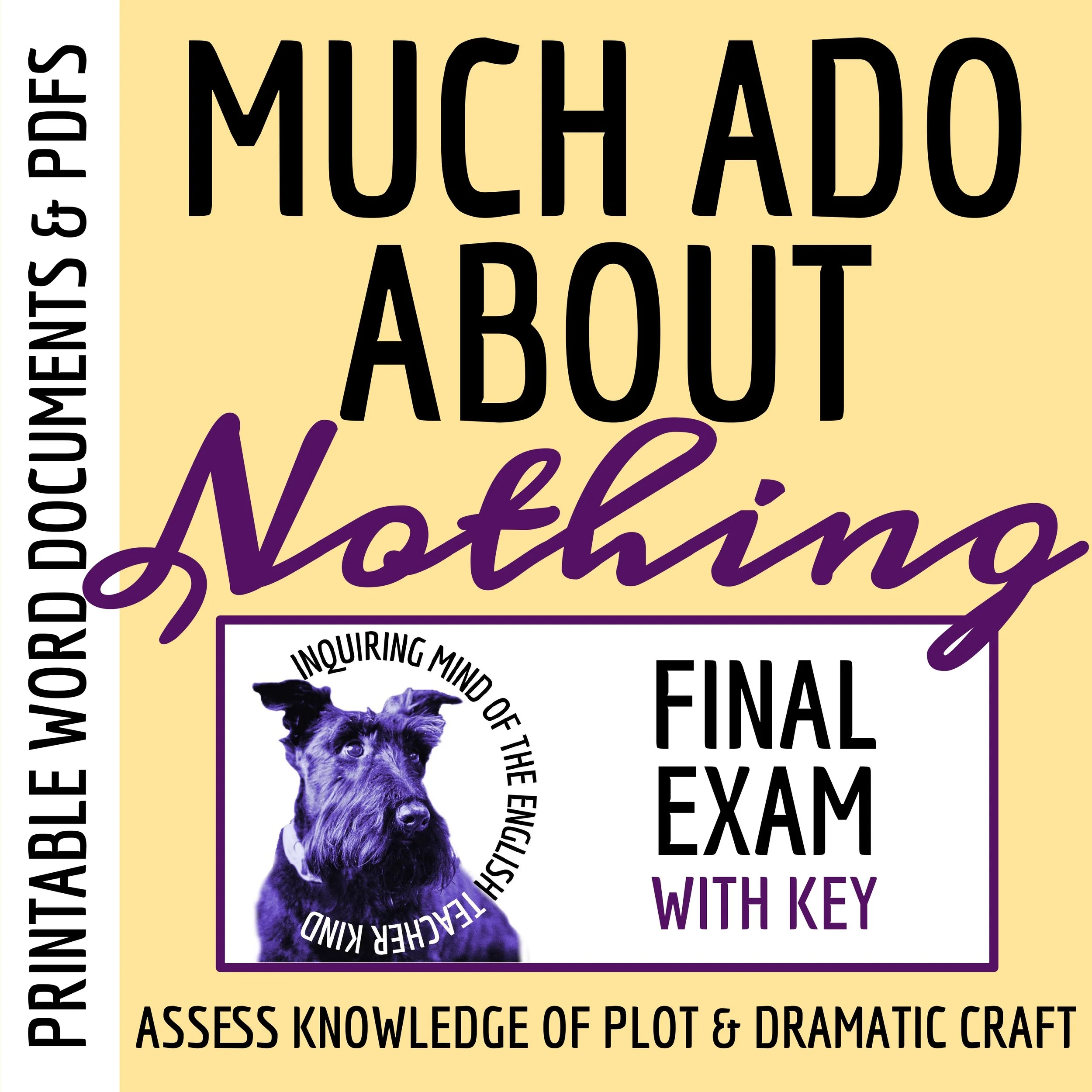 Shakespeare's Much Ado About Nothing Test and Answer Key | Final Exam