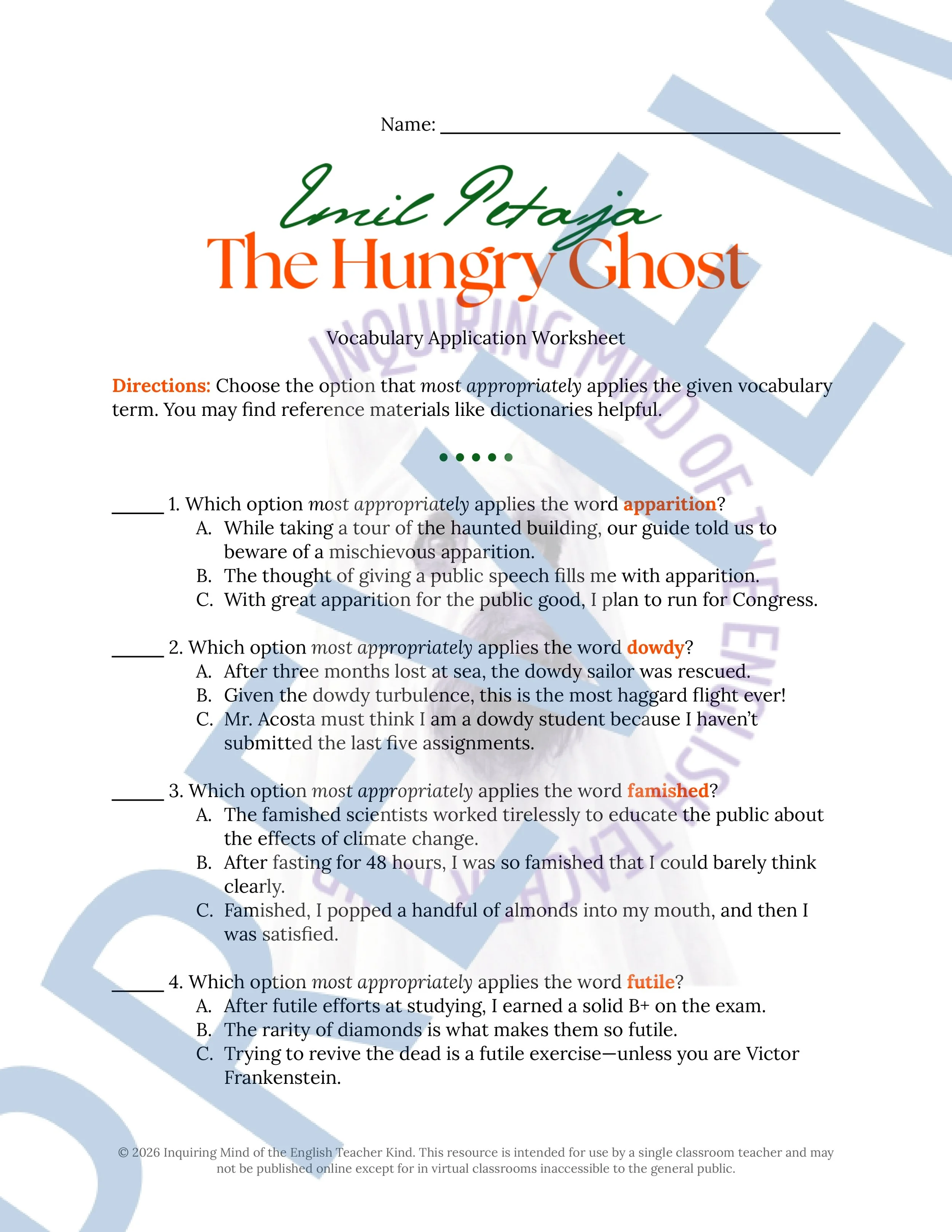 The Hungry Ghost Short Story Vocabulary Activities (1).jpg