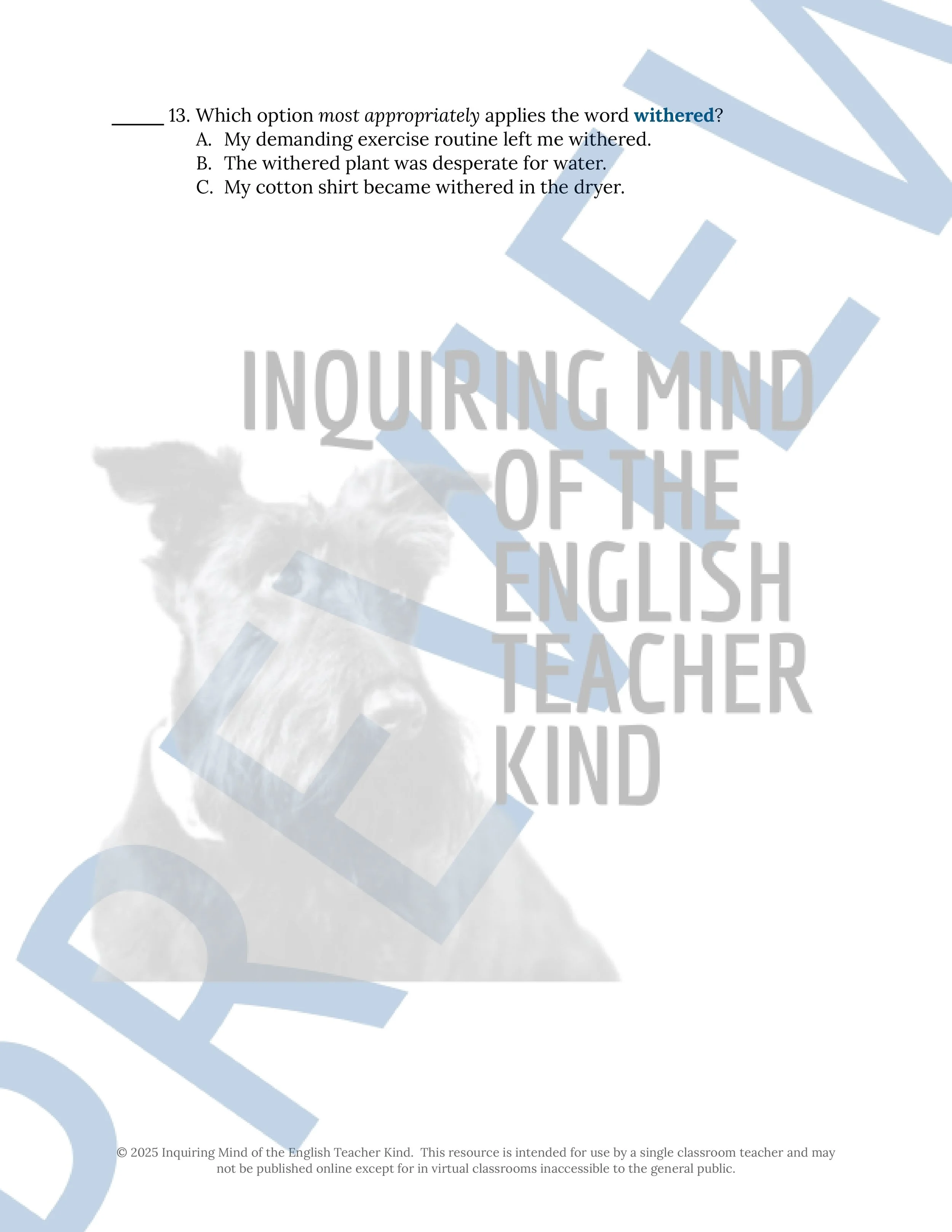 "The Good Deed" by Pearl S. Buck Quiz, Analysis Worksheet, Vocabulary Games, and Answer Keys for High School from Inquiring Mind of the English Teacher Kind