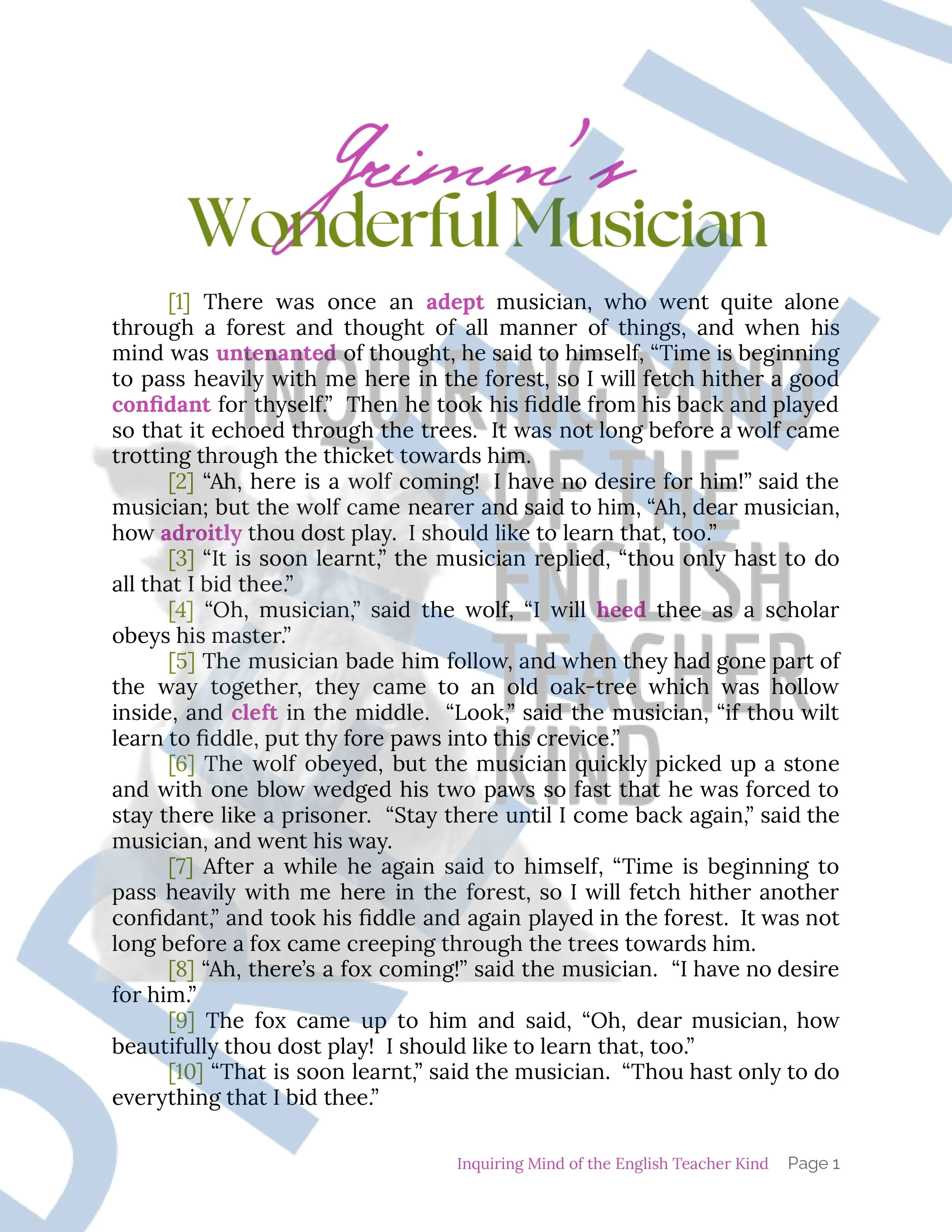 The Wonderful Musician by the Brothers Grimm - Fairy Tale (1).jpg
