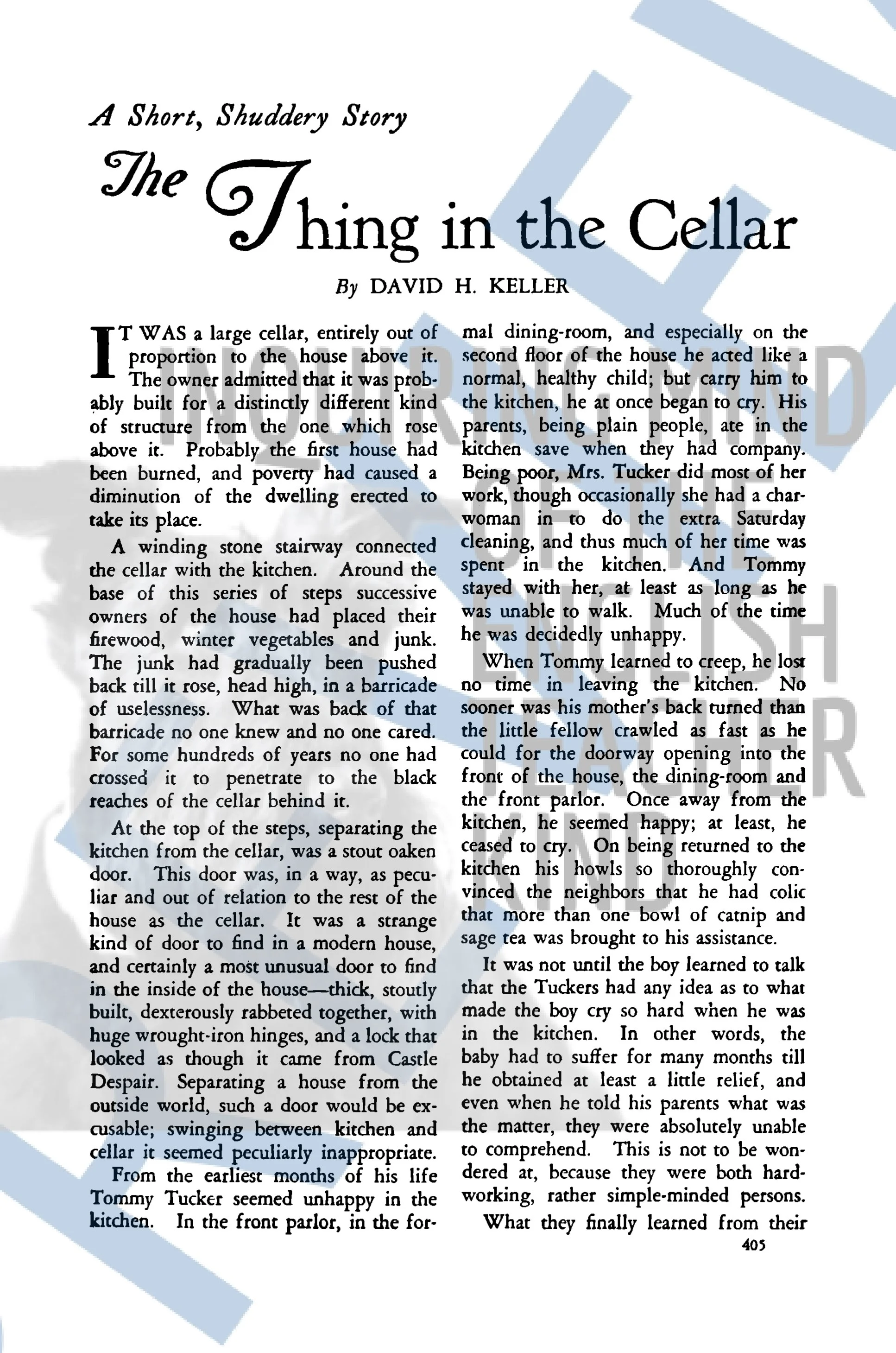 The Thing in the Cellar by David H. Keller Halloween Short Story Quiz and Answer Key from Inquiring Mind of the English Teacher Kind (7).jpg