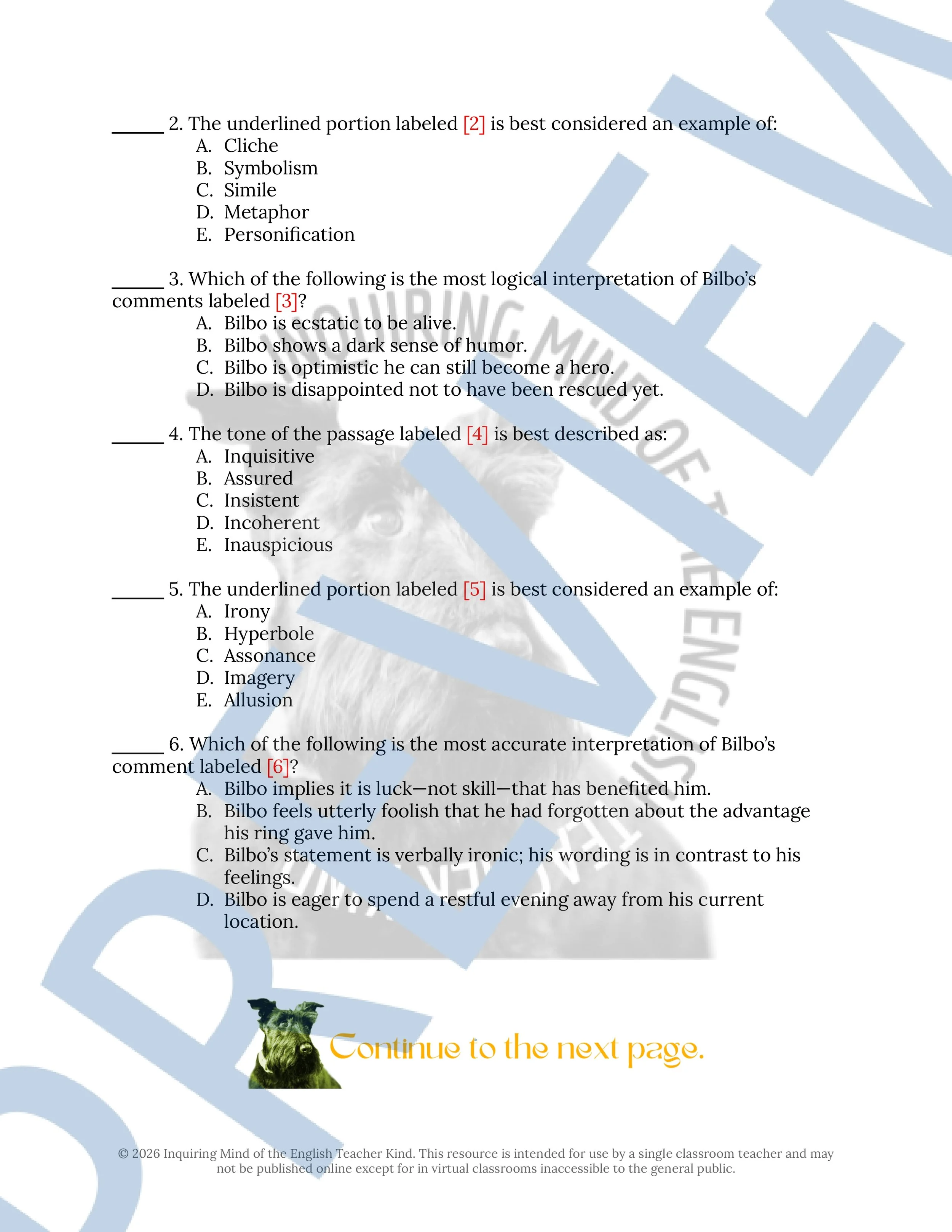 The Hobbit Chapter 18 Close Reading Analysis Worksheet (2).jpg