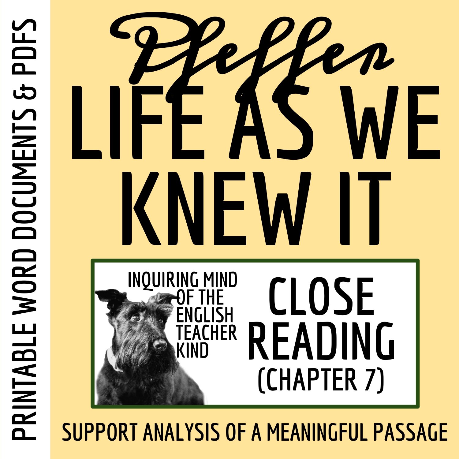 Life As We Knew It by Susan Beth Pfeffer Chapter 7 Close Reading Inference Worksheet and Answer Key