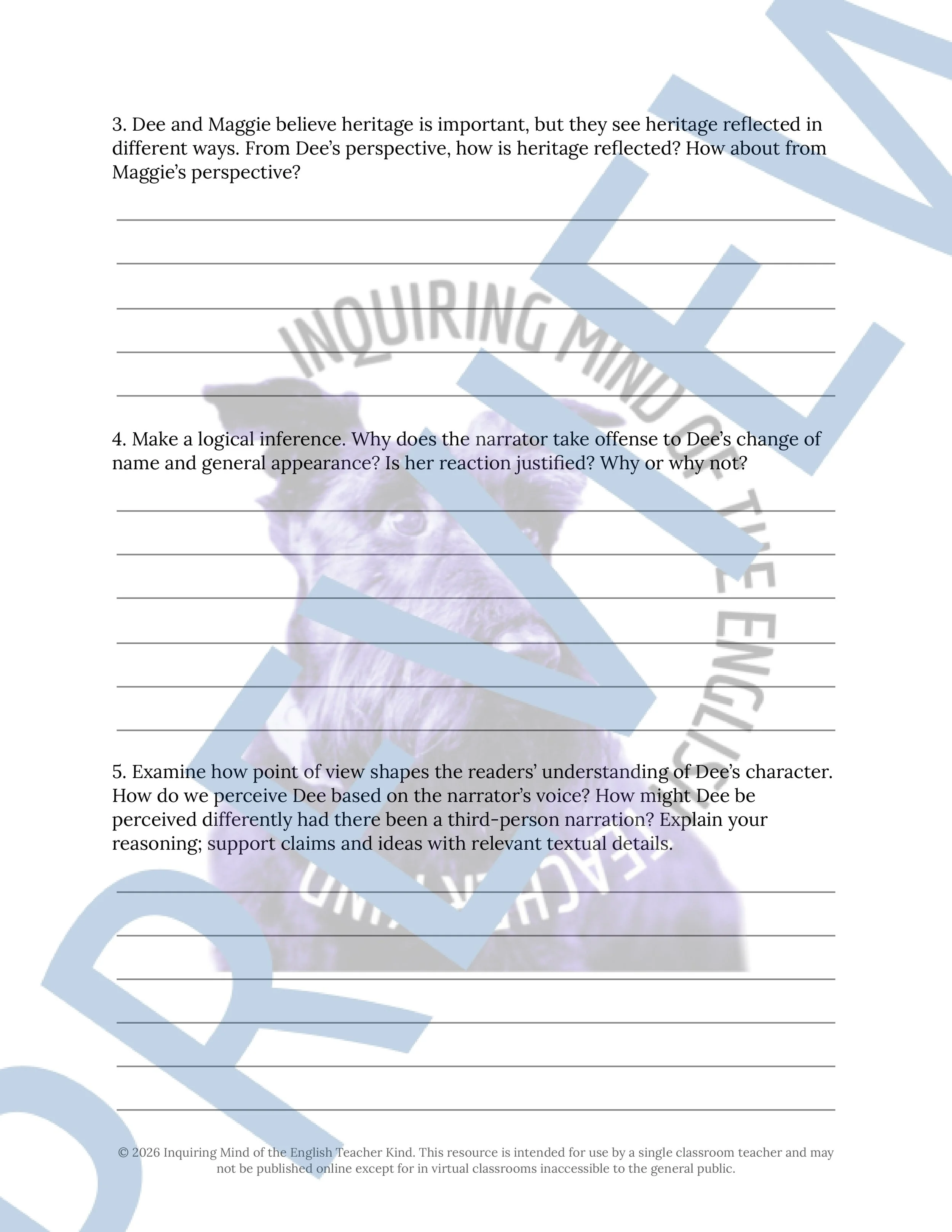 Everyday Use by Alice Walker Close Reading Analysis Worksheet (2).jpg