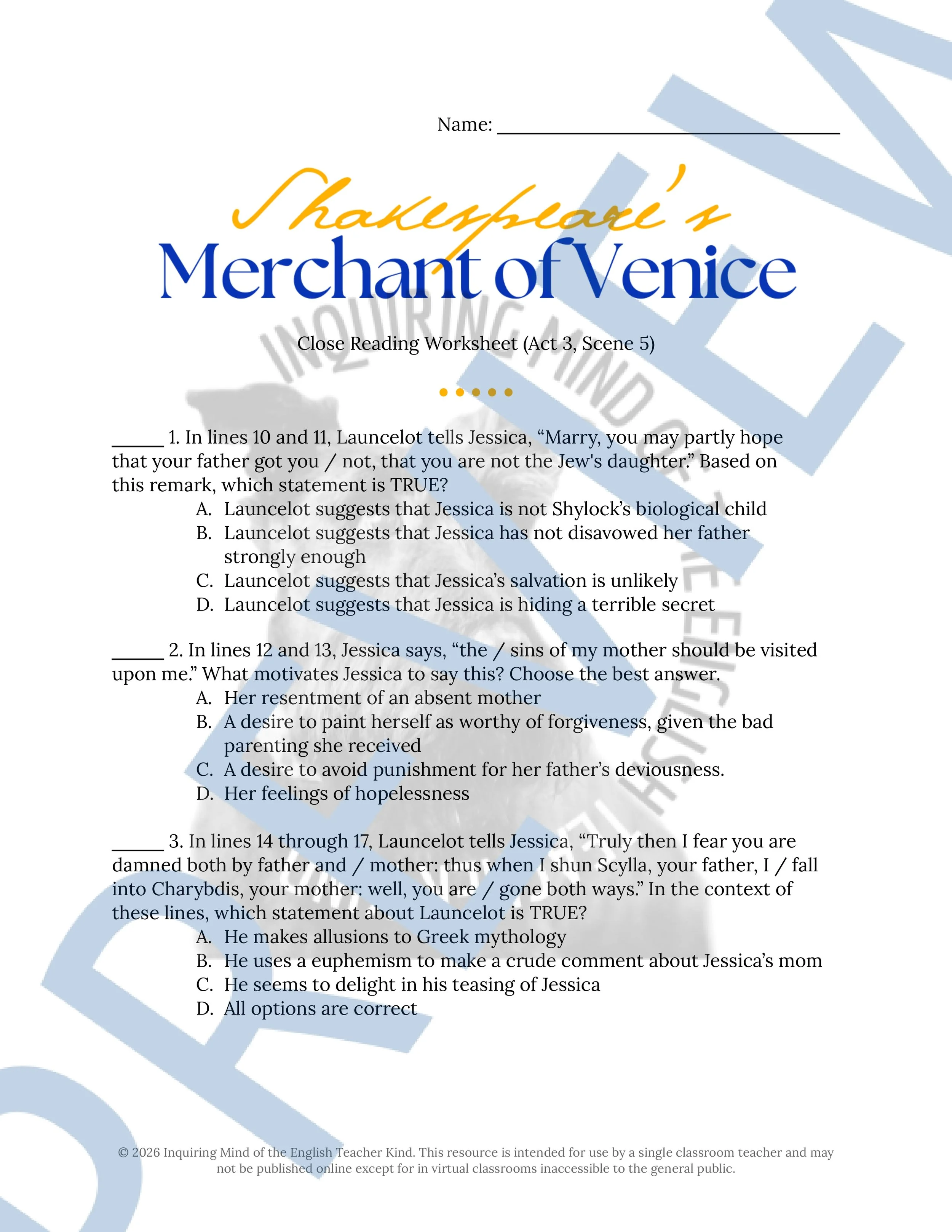 Merchant of Venice Act 3 Scene 5 Close Reading Analysis Worksheet (1).jpg