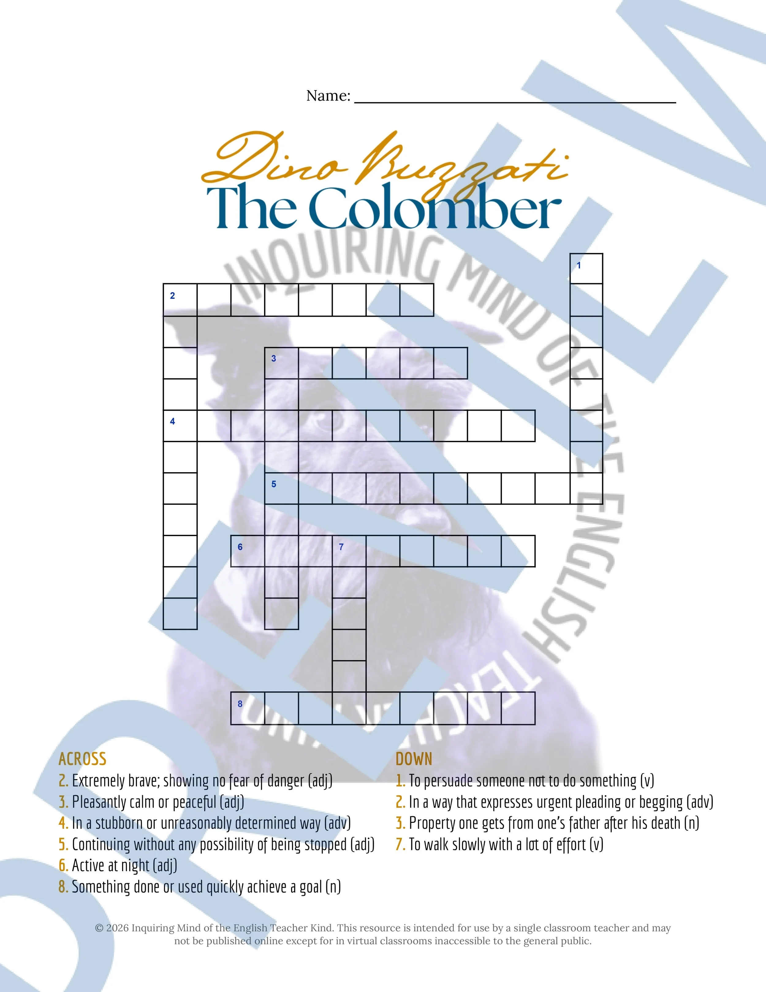 The Colomber by Dino Buzzati Vocabulary Activities (4).jpg