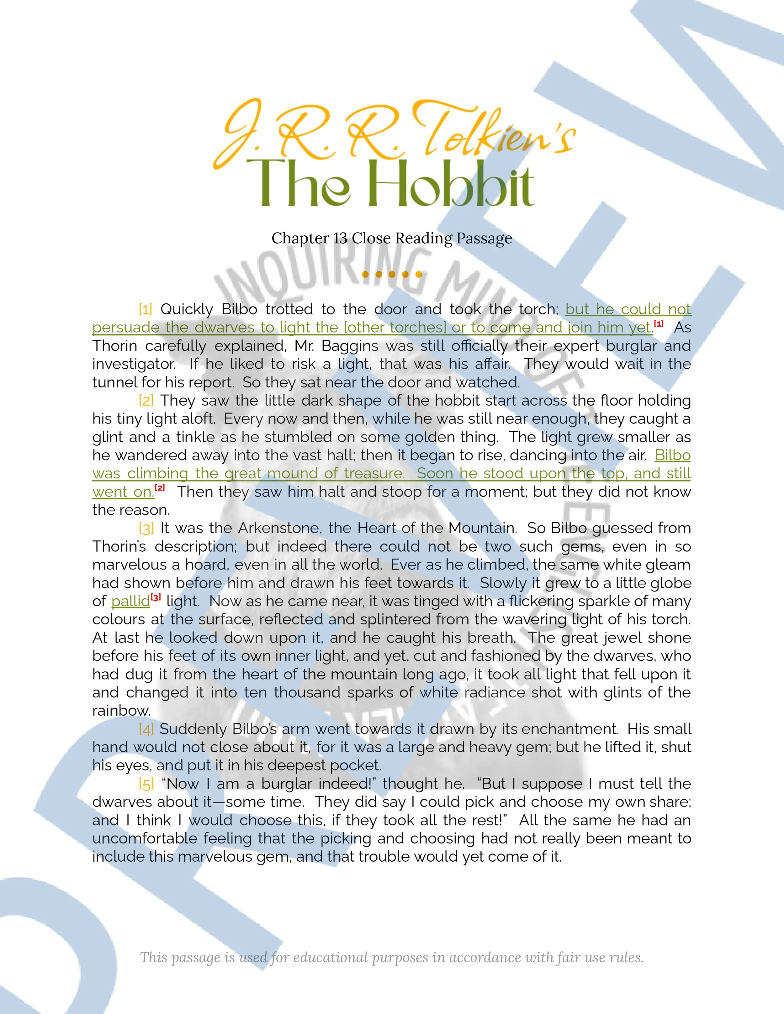 The Hobbit Chapter 13 Close Reading Analysis Worksheet (4).jpg