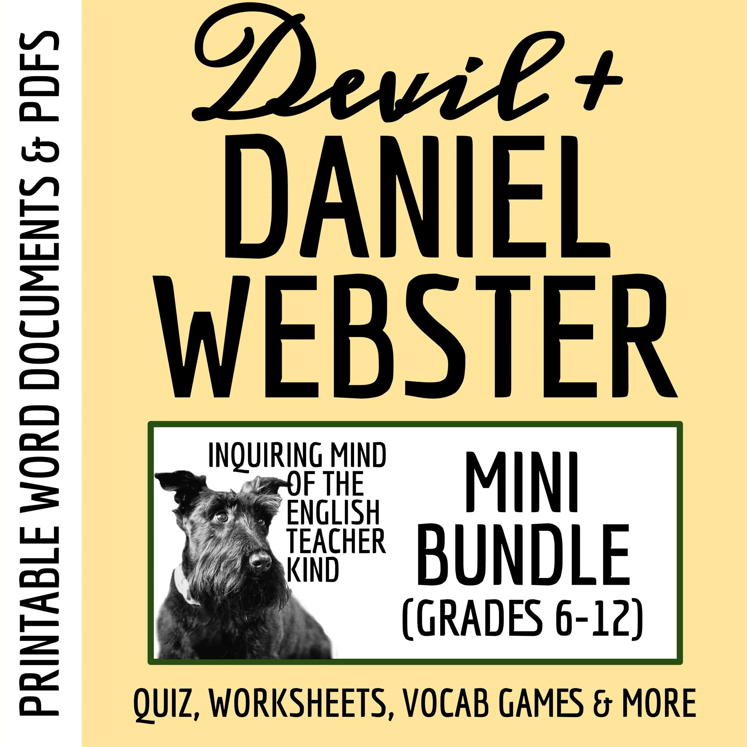 "The Devil and Daniel Webster" by Stephen Vincent Benet Quiz, Analysis Worksheets, Vocabulary Games, and Answer Keys for High School from Inquiring Mind of the English Teacher Kind