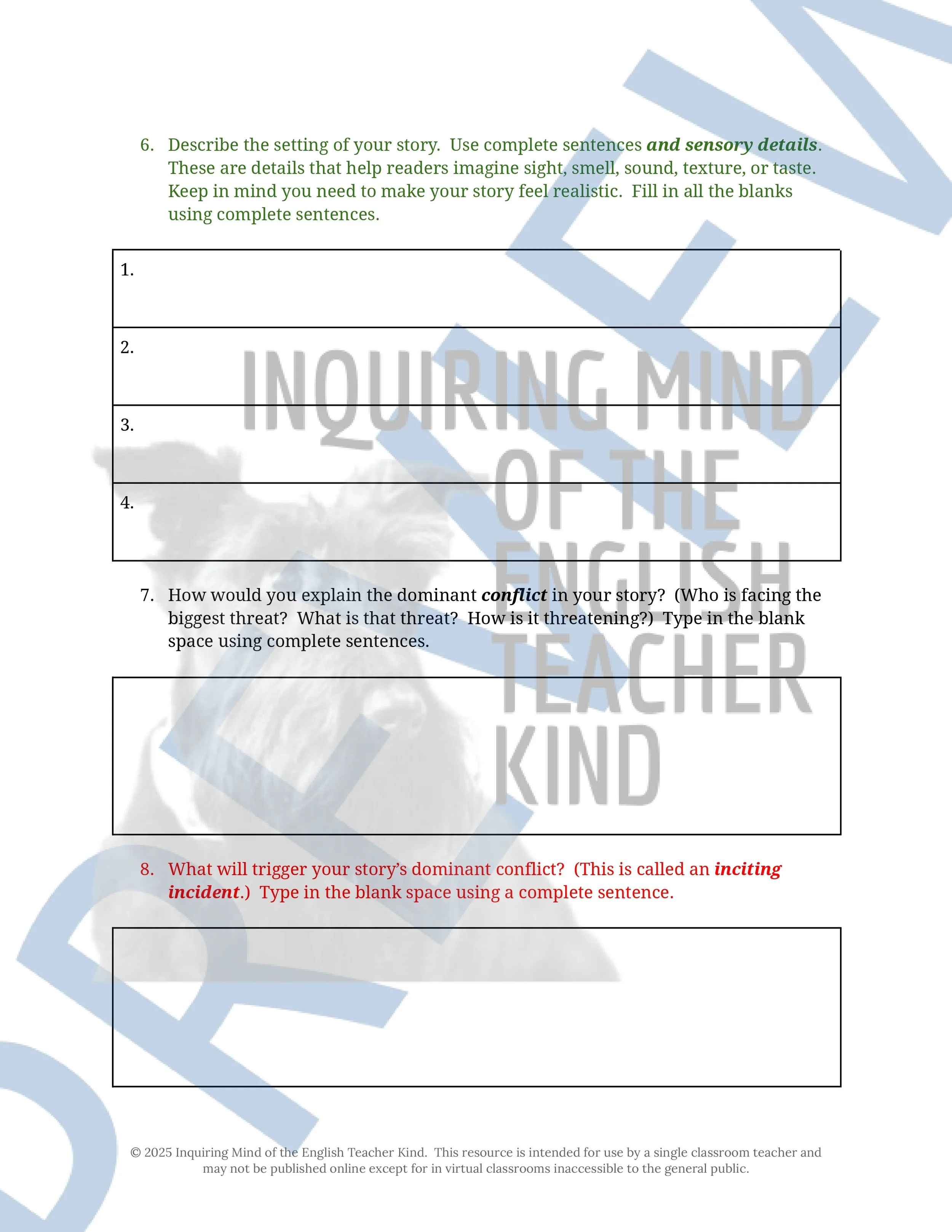 High School Creative Writing Unit Plan for Realistic Fiction Short Stories by Inquiring Mind of the English Teacher Kind