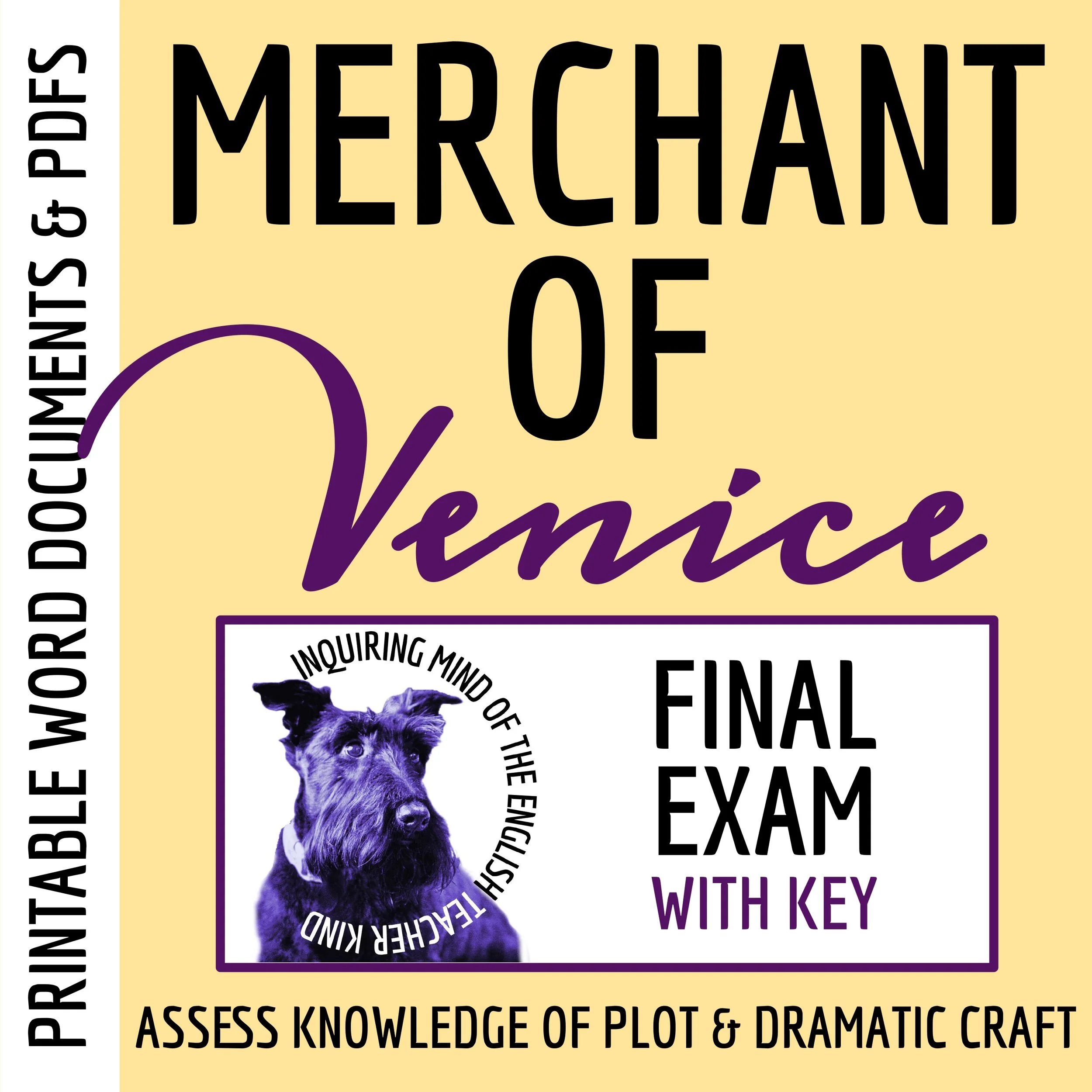 Shakespeare's Merchant of Venice Test and Answer Key | Final Exam | High School Assessment