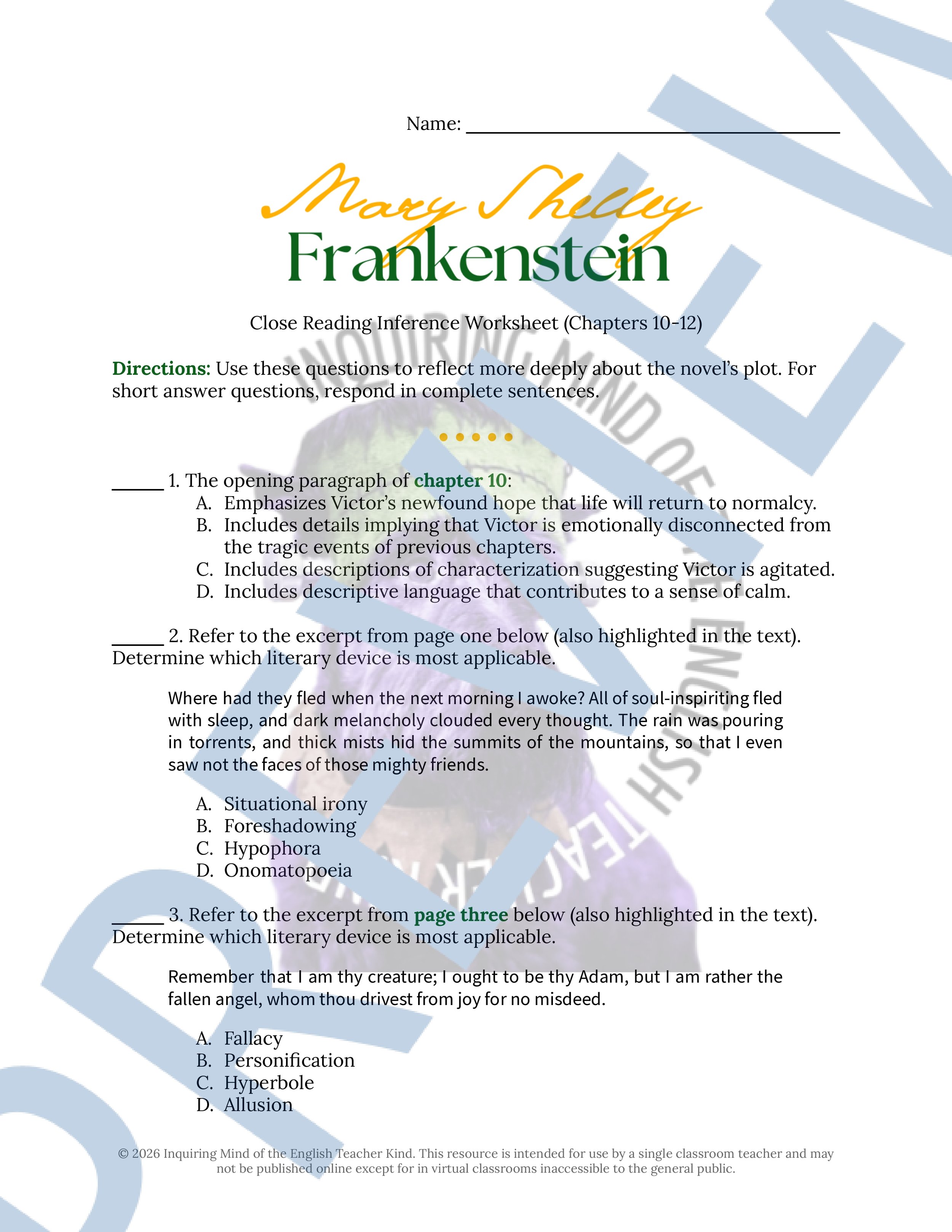 Frankenstein Chapters 10, 11, and 12 Close Reading Analysis Worksheet and Answer Key for High School English Language Arts (1).jpg