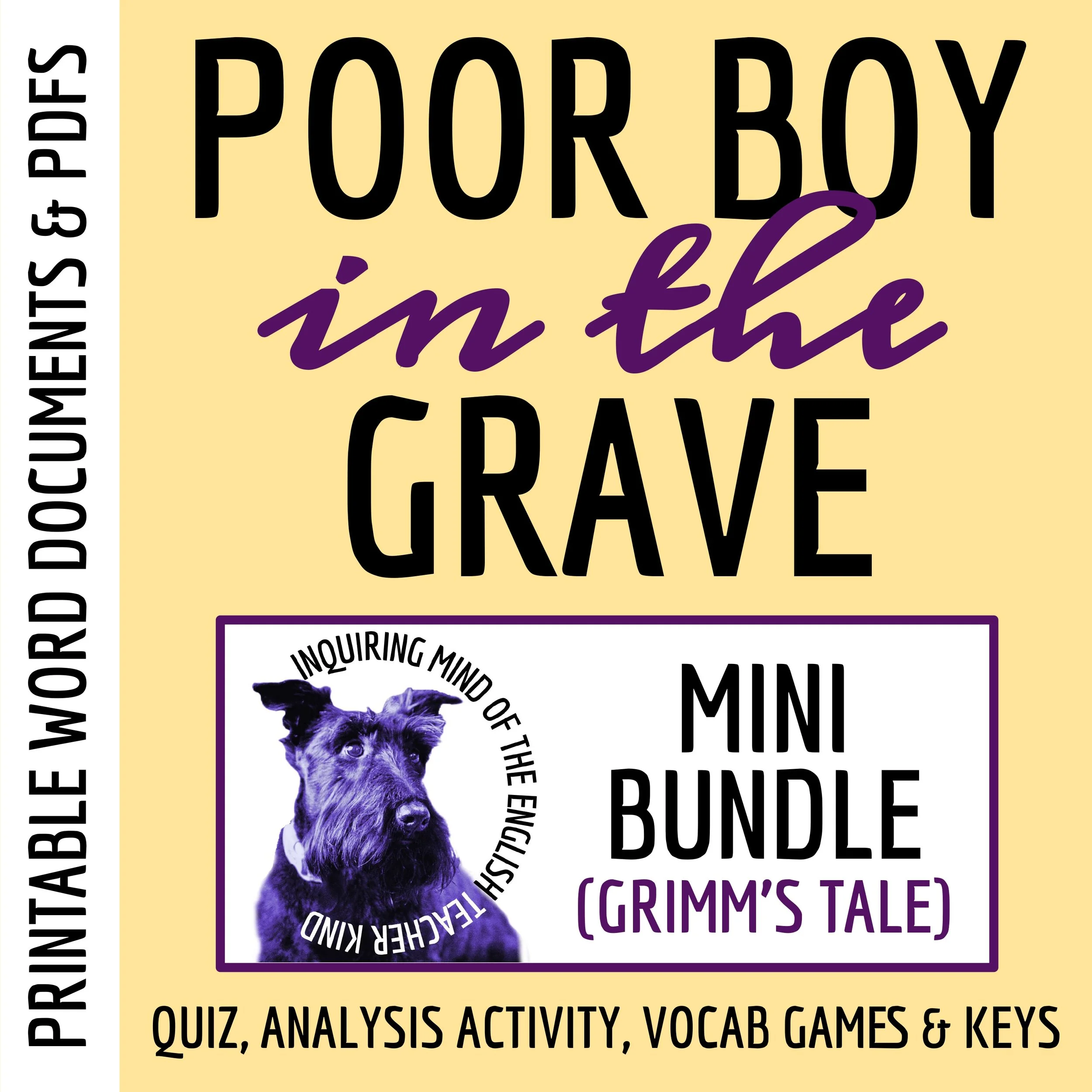 "The Poor Boy in the Grave" Quiz, Worksheet, and Vocabulary Games (Grimm's Fairy Tale)