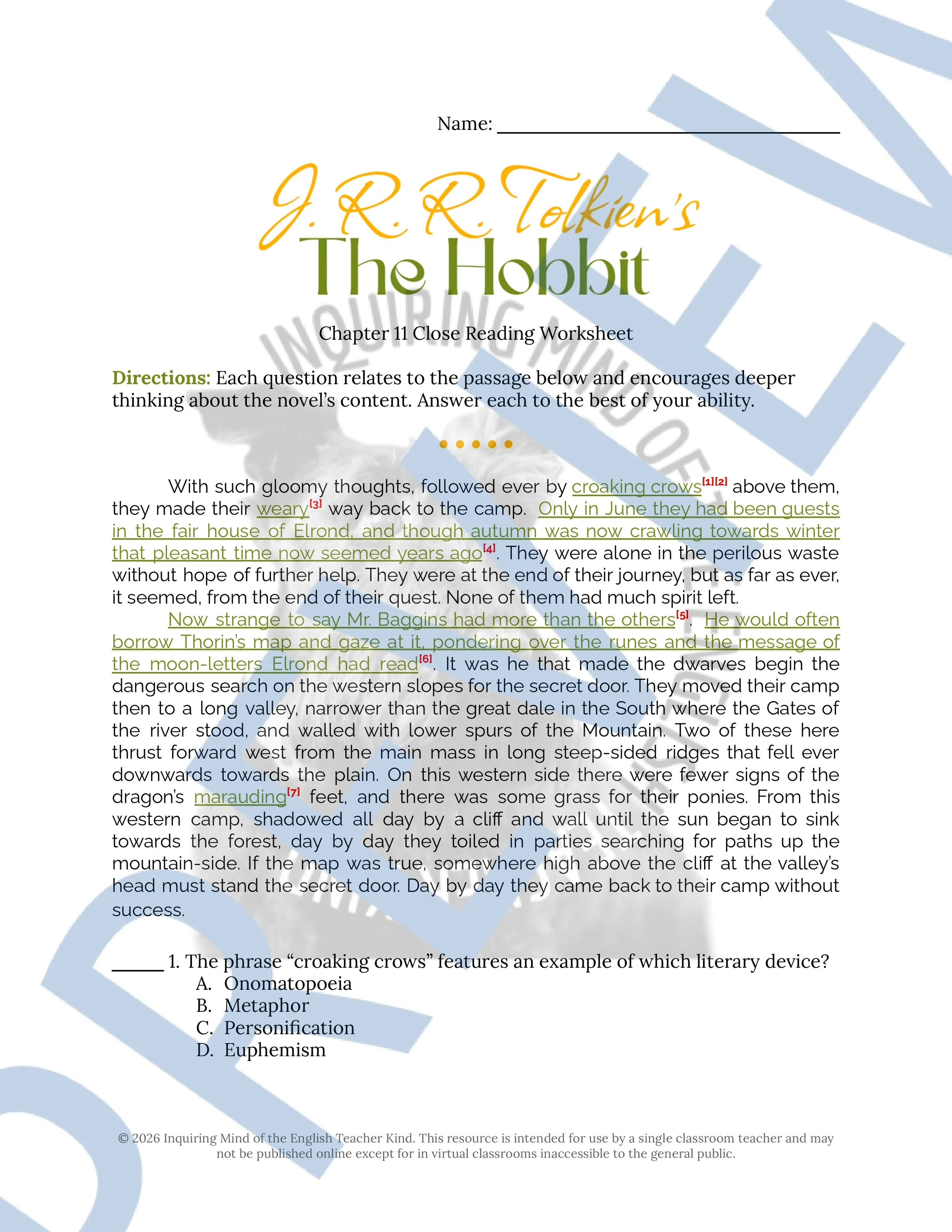 The Hobbit Chapter 11 Close Reading Analysis Worksheet (1).jpg