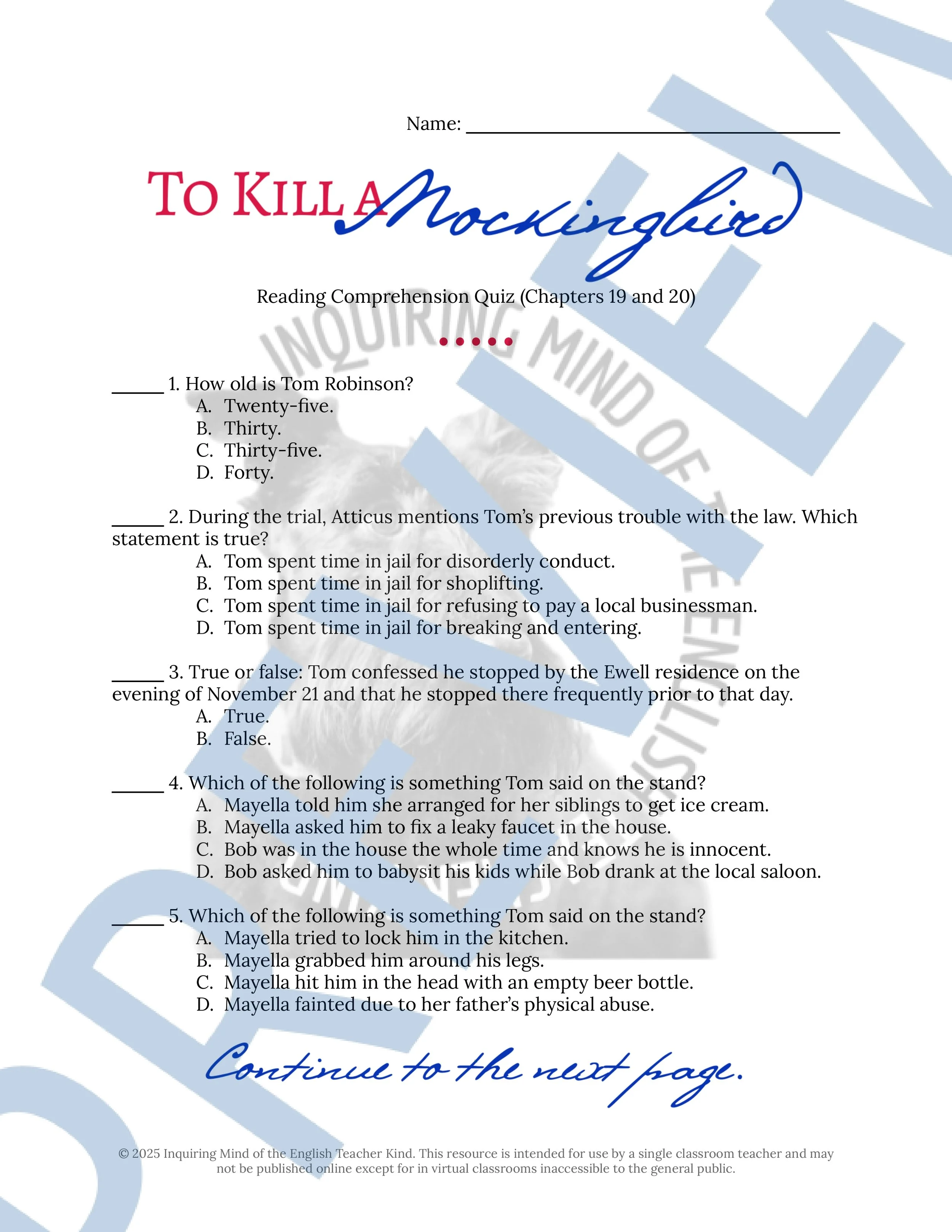 To Kill a Mockingbird Chapters 19 and 20 Quiz and Answer Key (1).jpg
