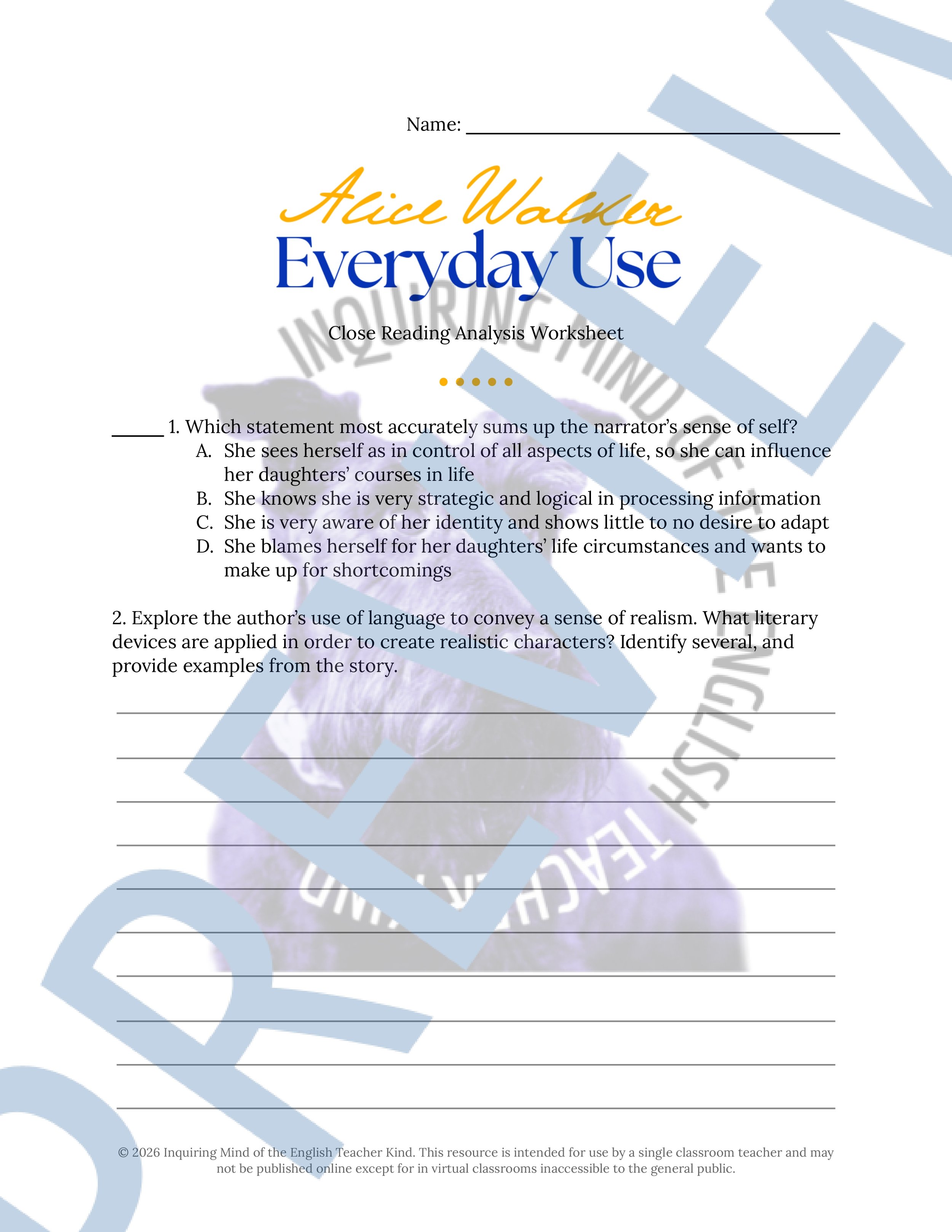 Everyday Use by Alice Walker Close Reading Analysis Worksheet (1).jpg