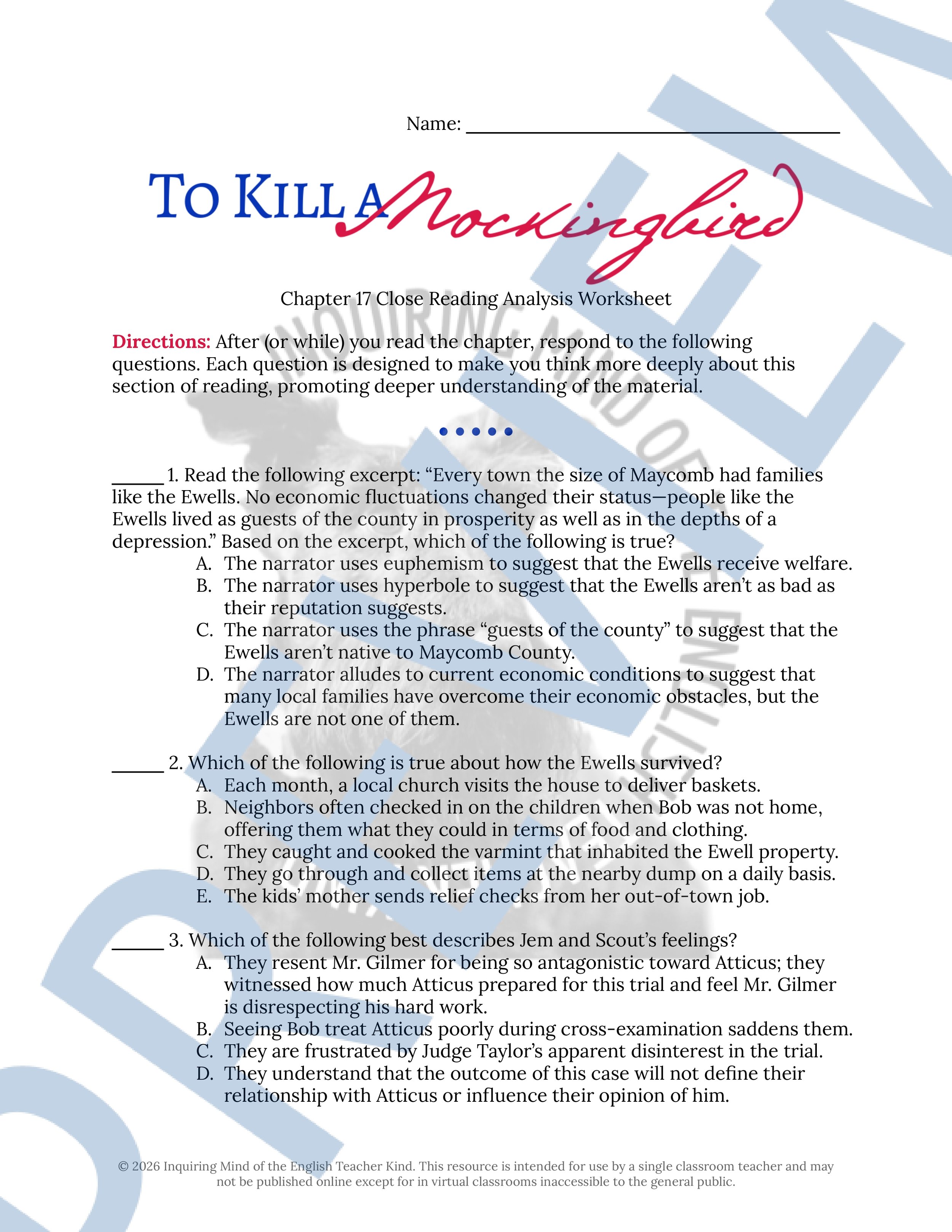 To Kill a Mockingbird Chapter 17 Close Reading Analysis Worksheet (1).jpg