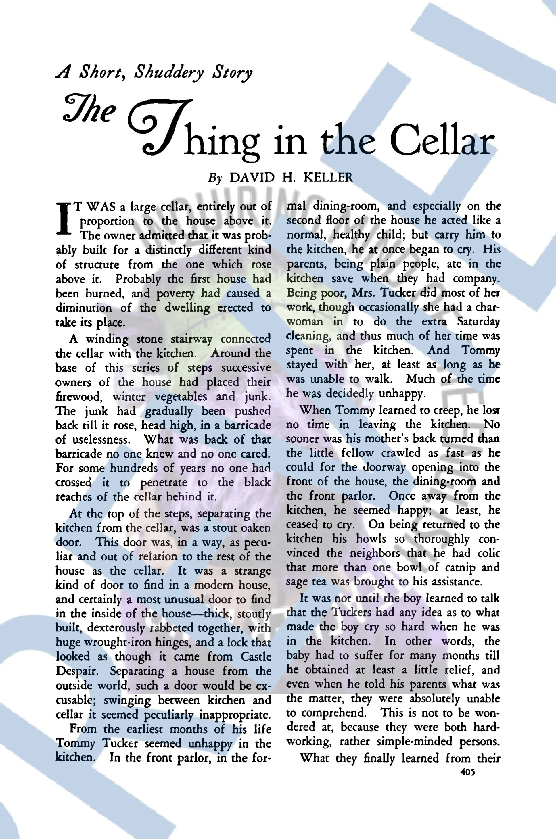 The Thing in the Cellar by David H. Keller - High School Short Story for the Halloween Season (1).jpg