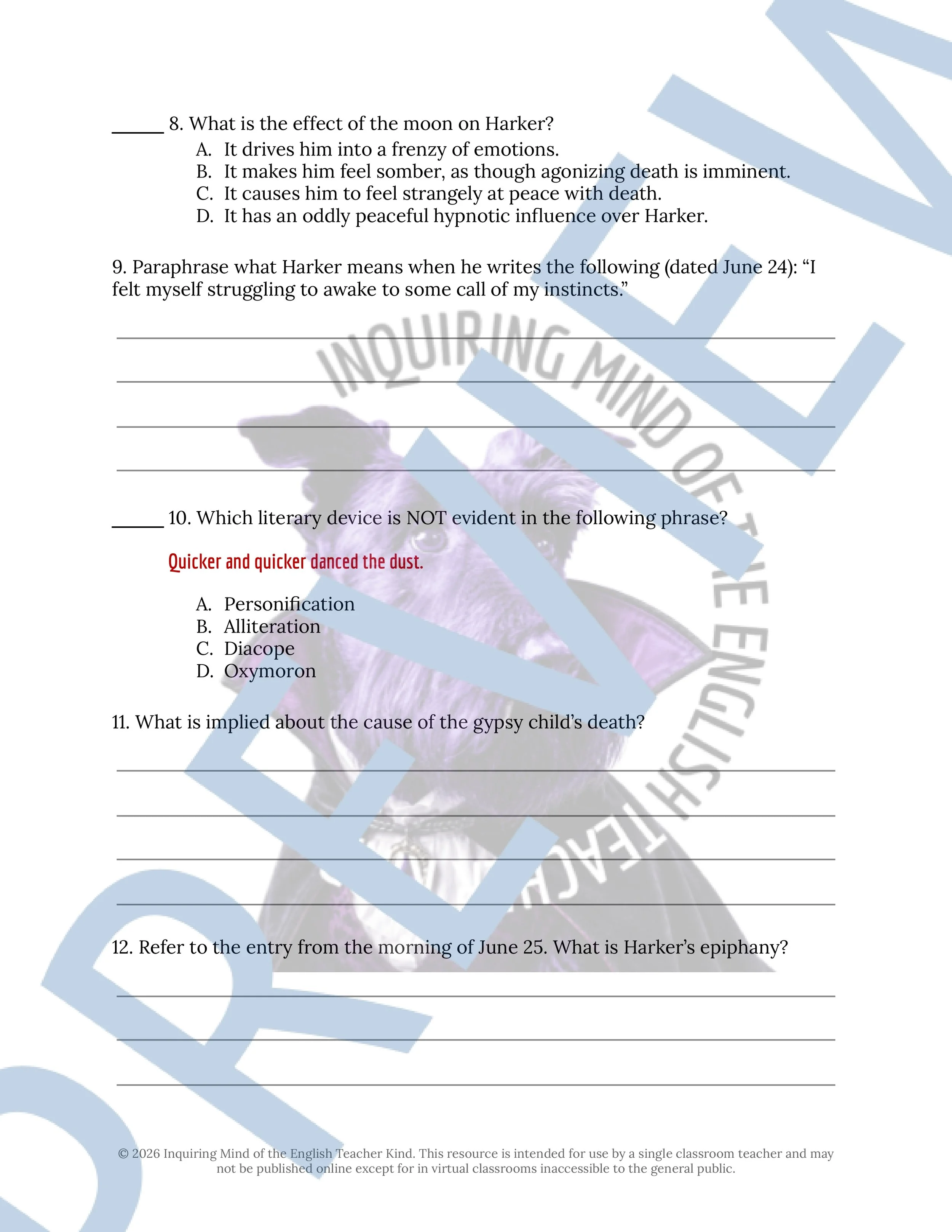 Dracula Chapter 4 Close Reading Analysis Worksheet and Answer Key for High School English Language Arts (3).jpg