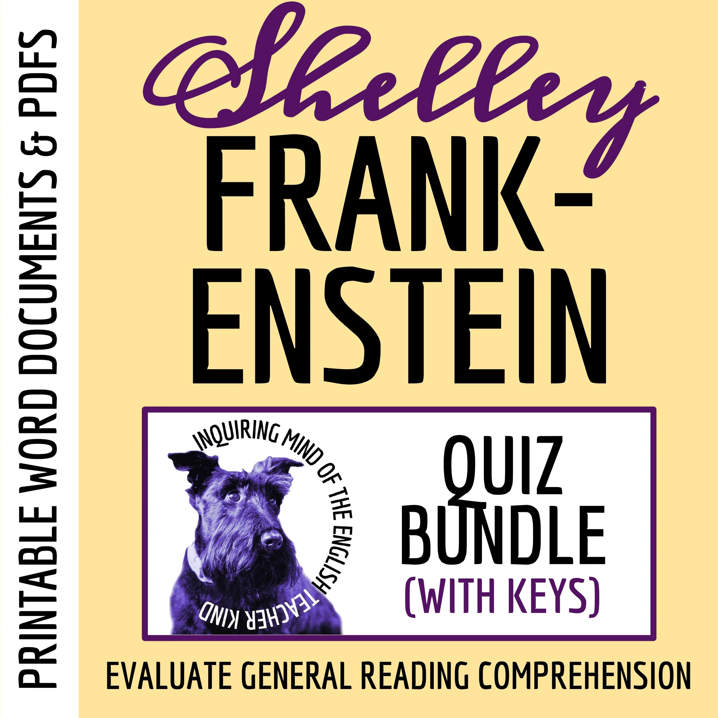 Frankenstein by Mary Shelley Quiz and Answer Key Bundle | Reading Worksheets