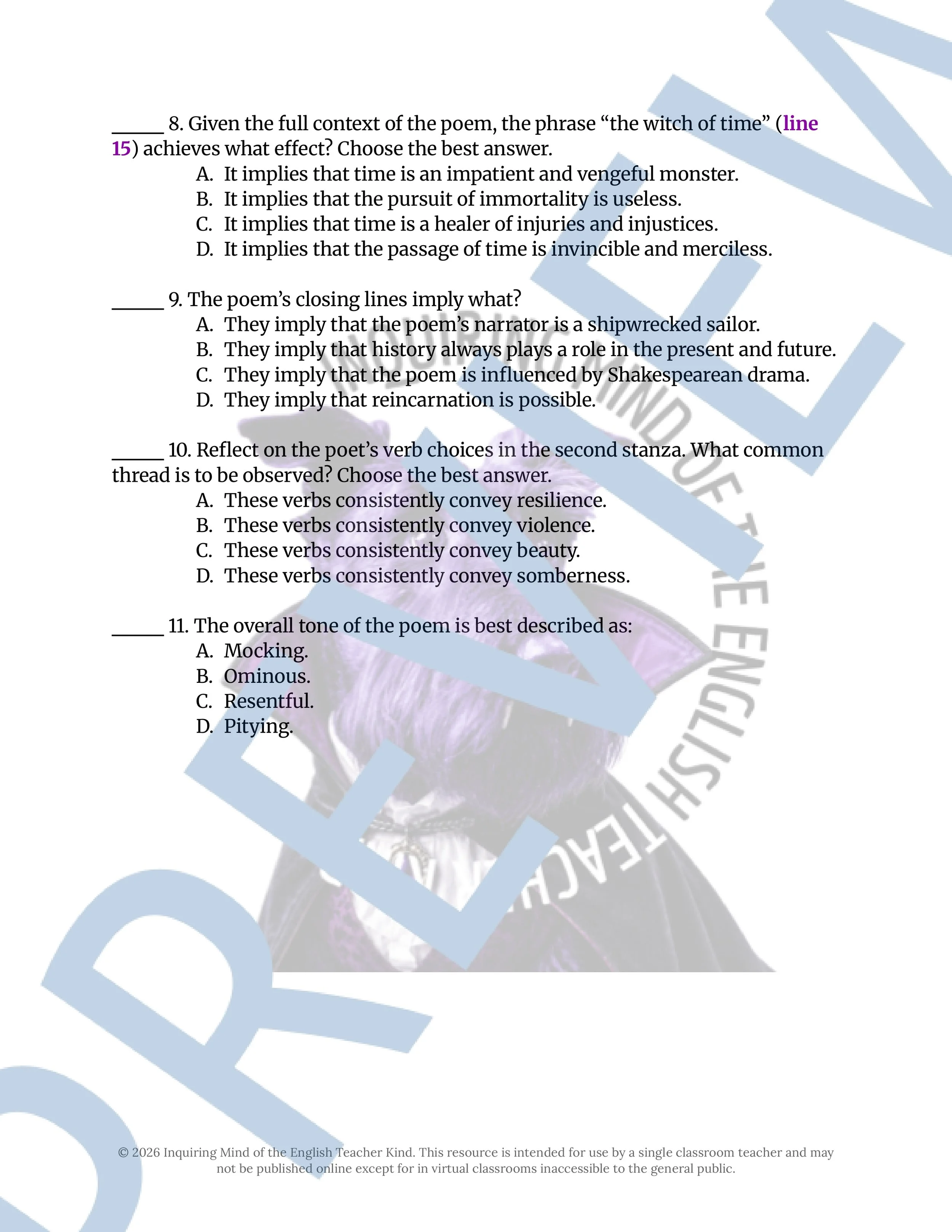 Witch's Brew by Dorothy Quick Gothic Poem Analysis Worksheet and Answer Key for High School English and Halloween (6).jpg