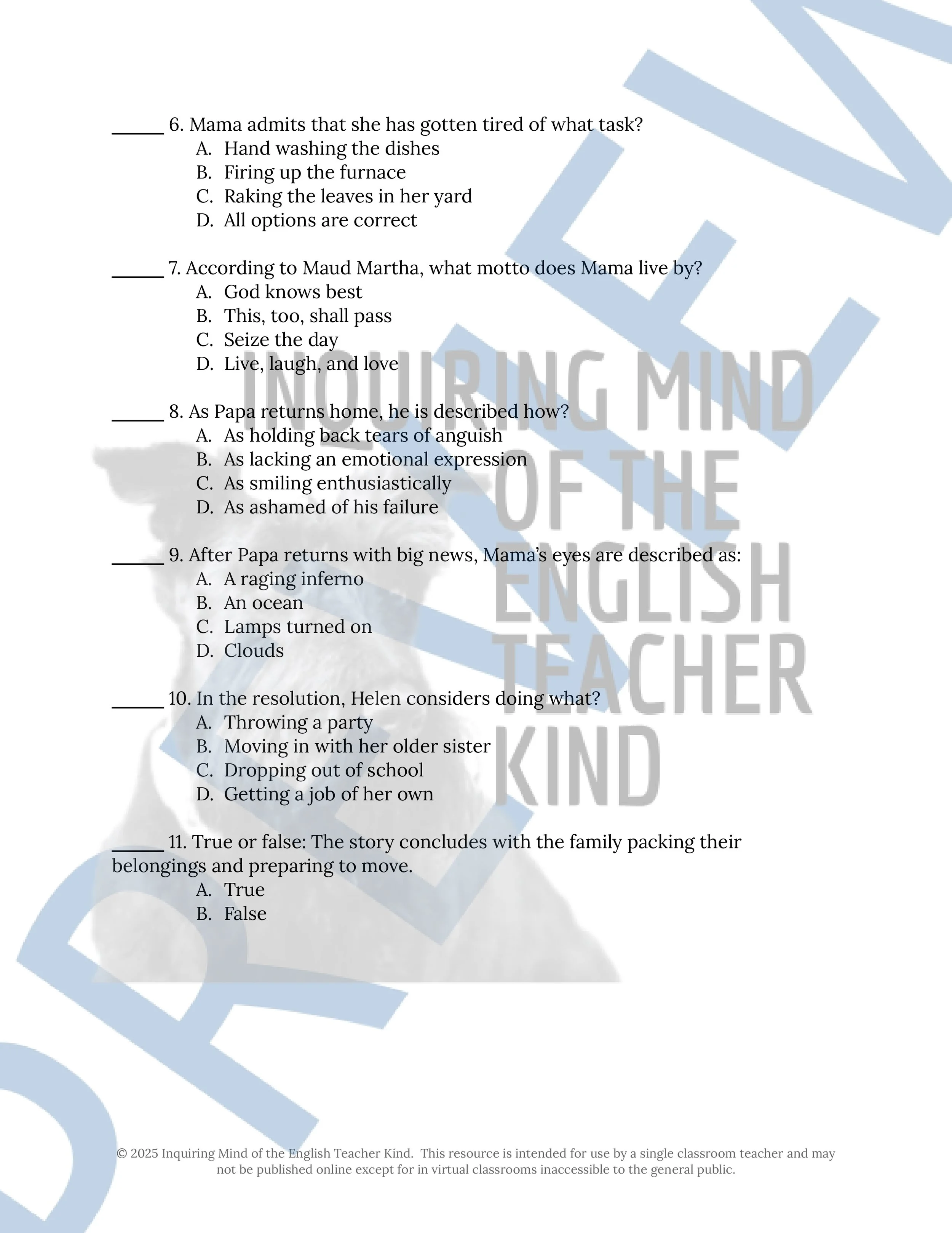 "Home" by Gwendolyn Brooks Quiz, Analysis Worksheet, Vocabulary Activities, and Answer Keys for High School from Inquiring Mind of the English Teacher Kind