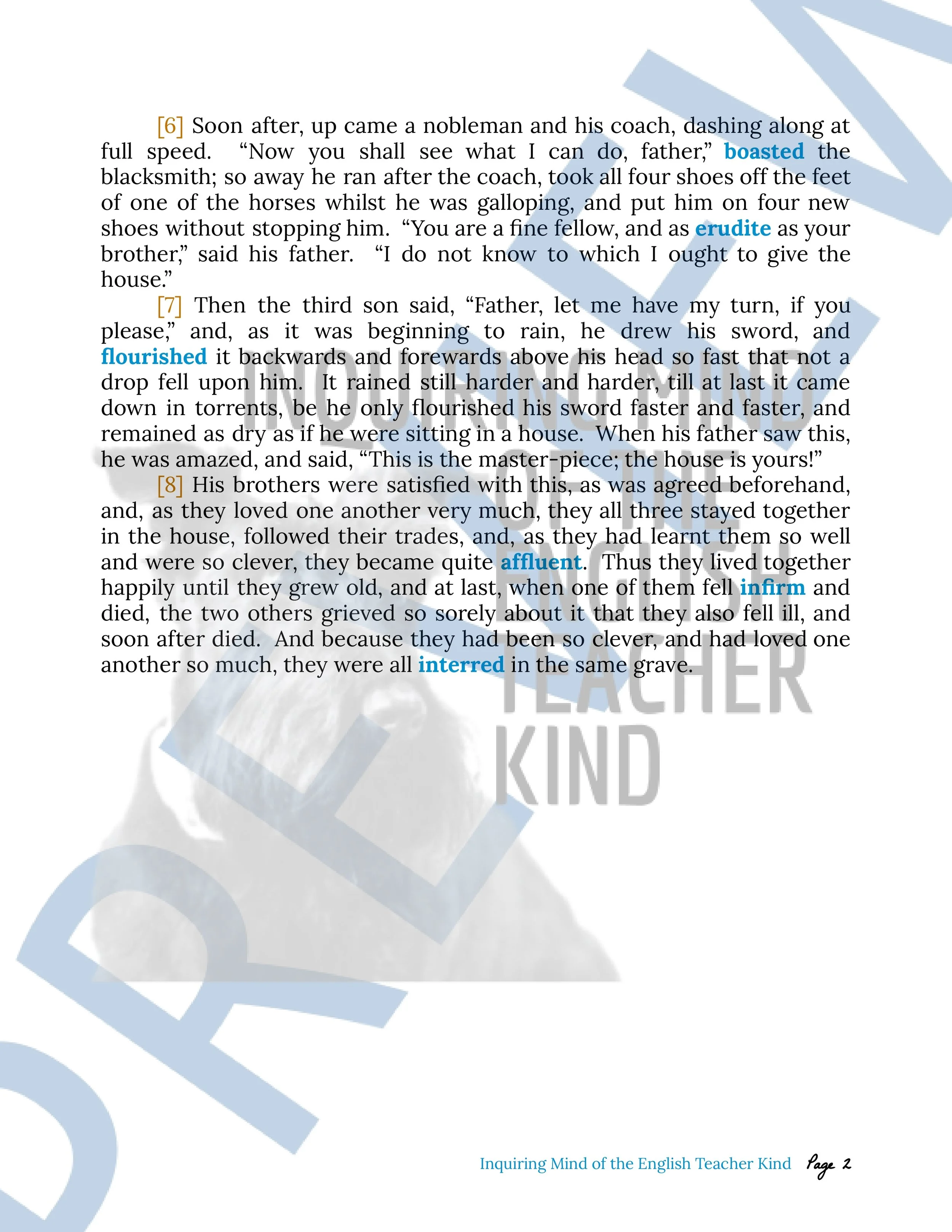 The Three Brothers Grimm's Fairy Tale Close Reading Analysis Worksheet (11).jpg