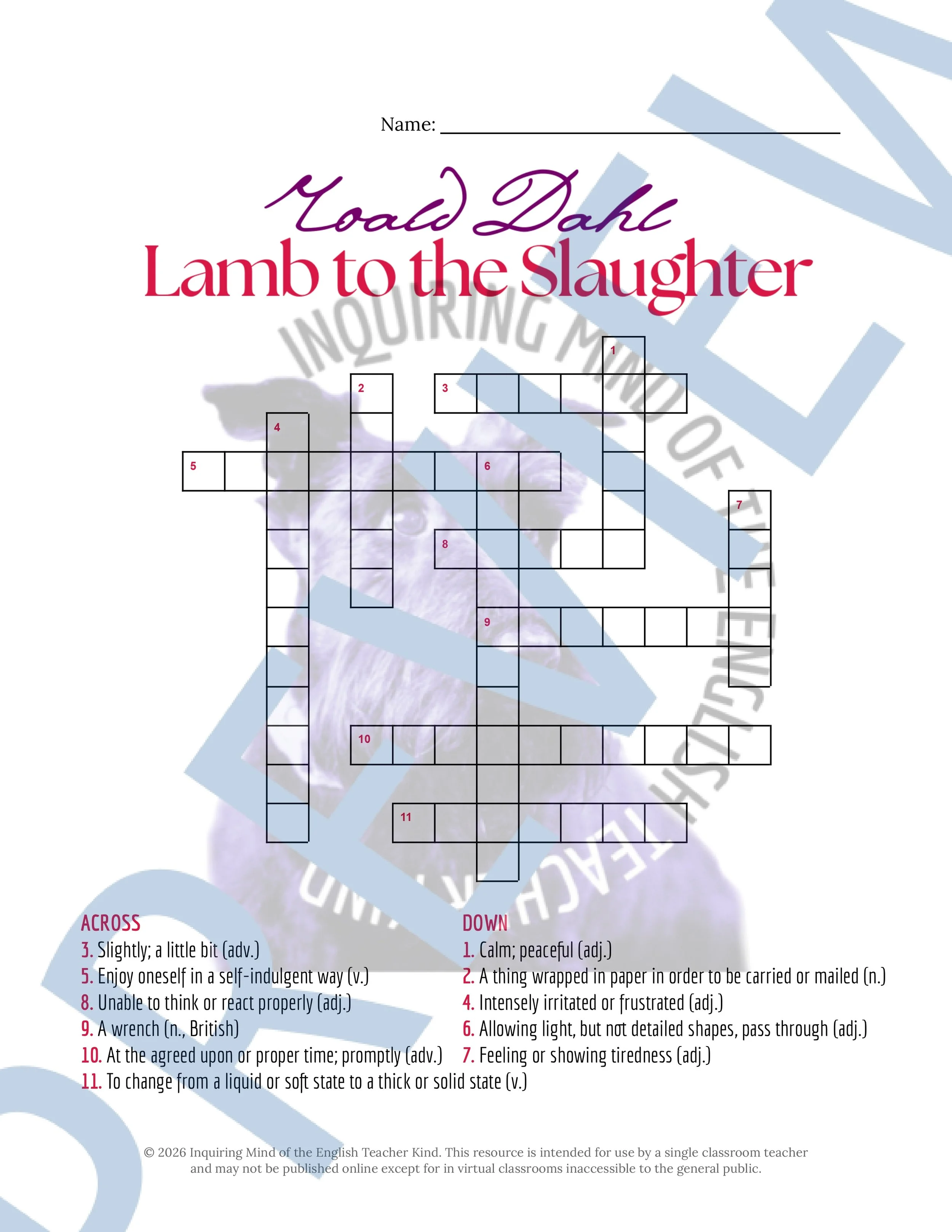 Lamb to the Slaughter by Roald Dahl Vocabulary Activities (3).jpg