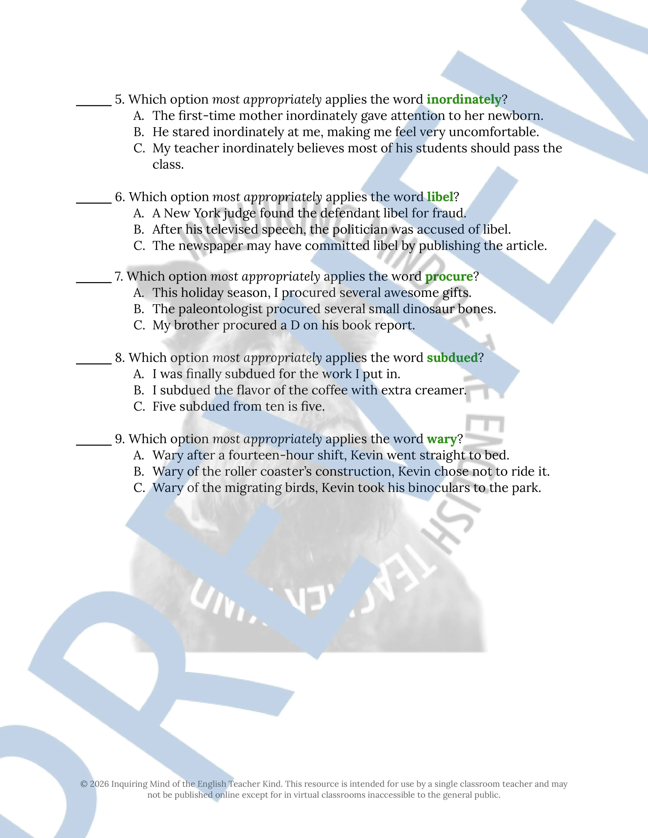 To Kill a Mockingbird Chapters 8 and 9 Vocabulary Worksheet, Crossword Puzzle, and Word Search Game for High School ELA (2).jpg