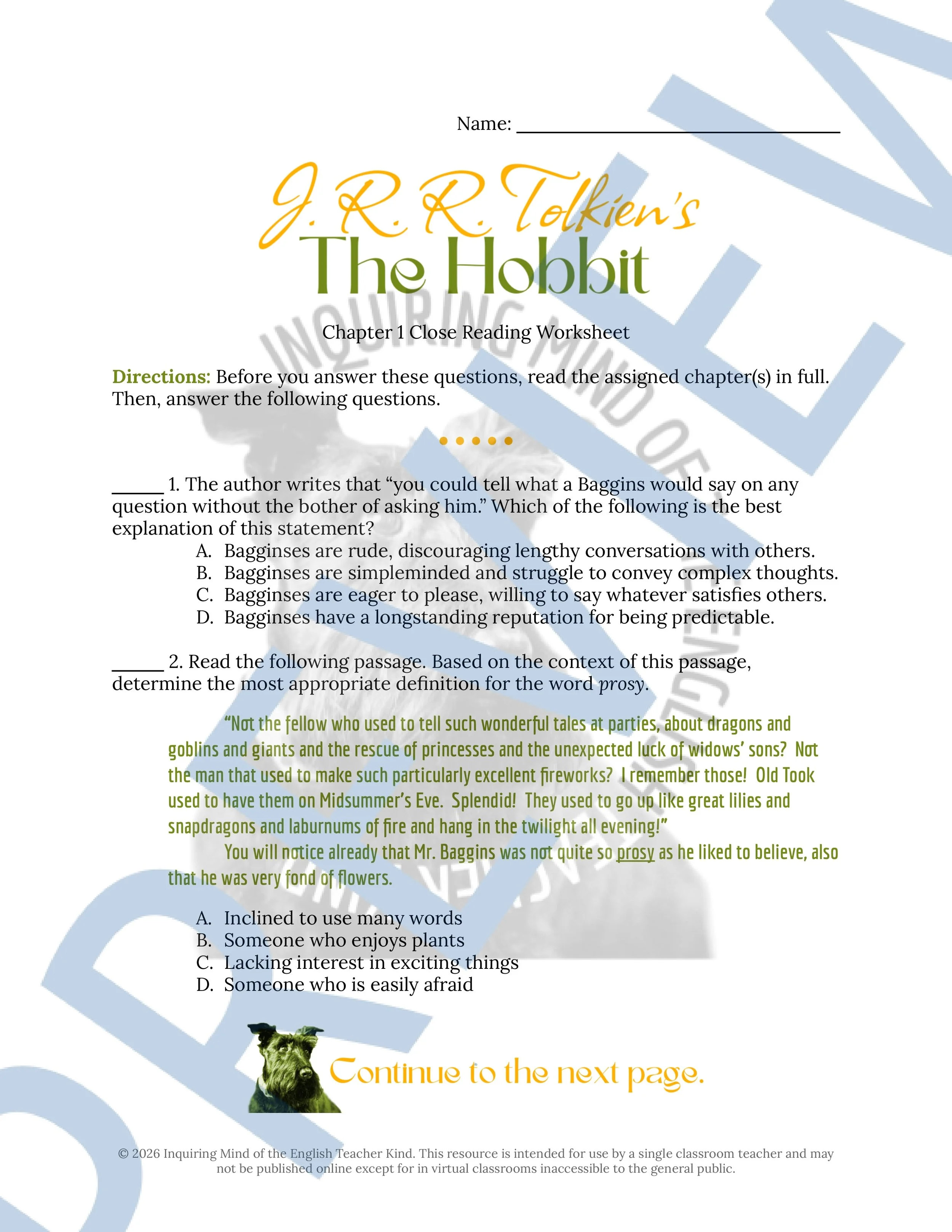 The Hobbit Chapter 1 Close Reading Analysis Worksheet (1).jpg