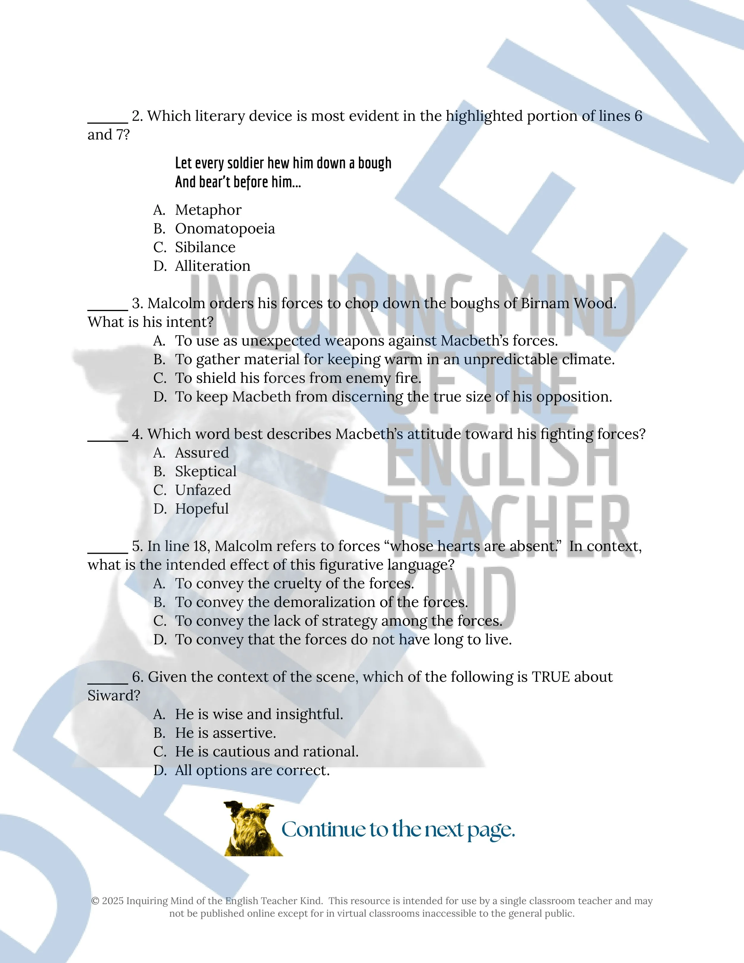 Inference Practice: Reading Worksheet & Answer Key