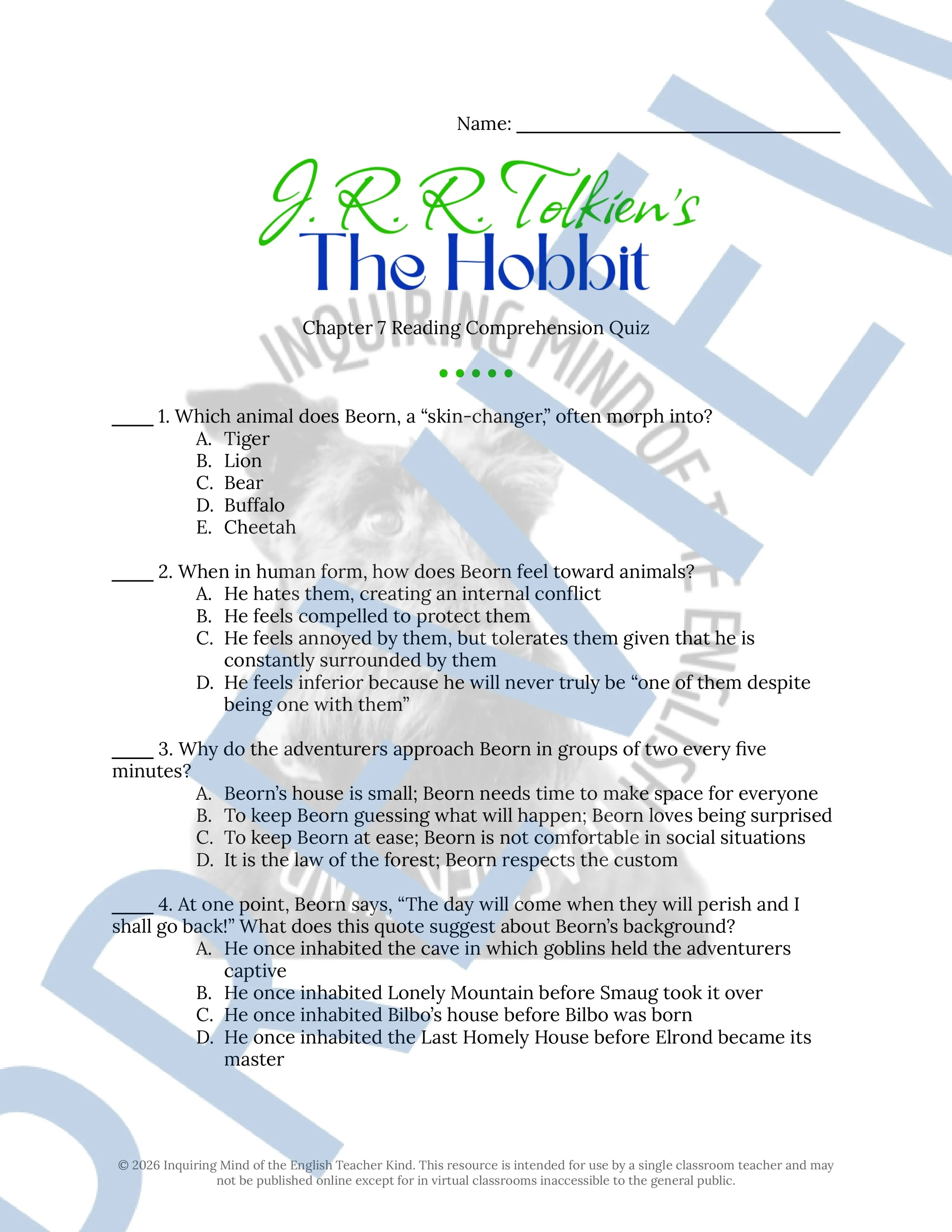 The Hobbit Chapter 7 Quiz and Answer Key (1).jpg