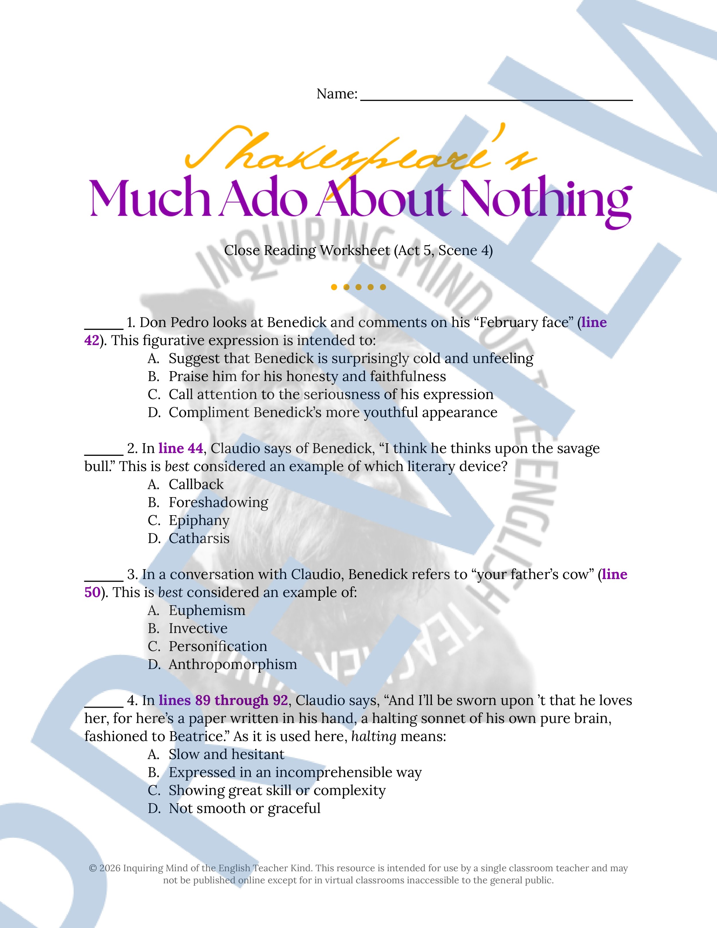 Much Ado About Nothing Act 5.4 Close Reading Analysis Worksheet (1).jpg
