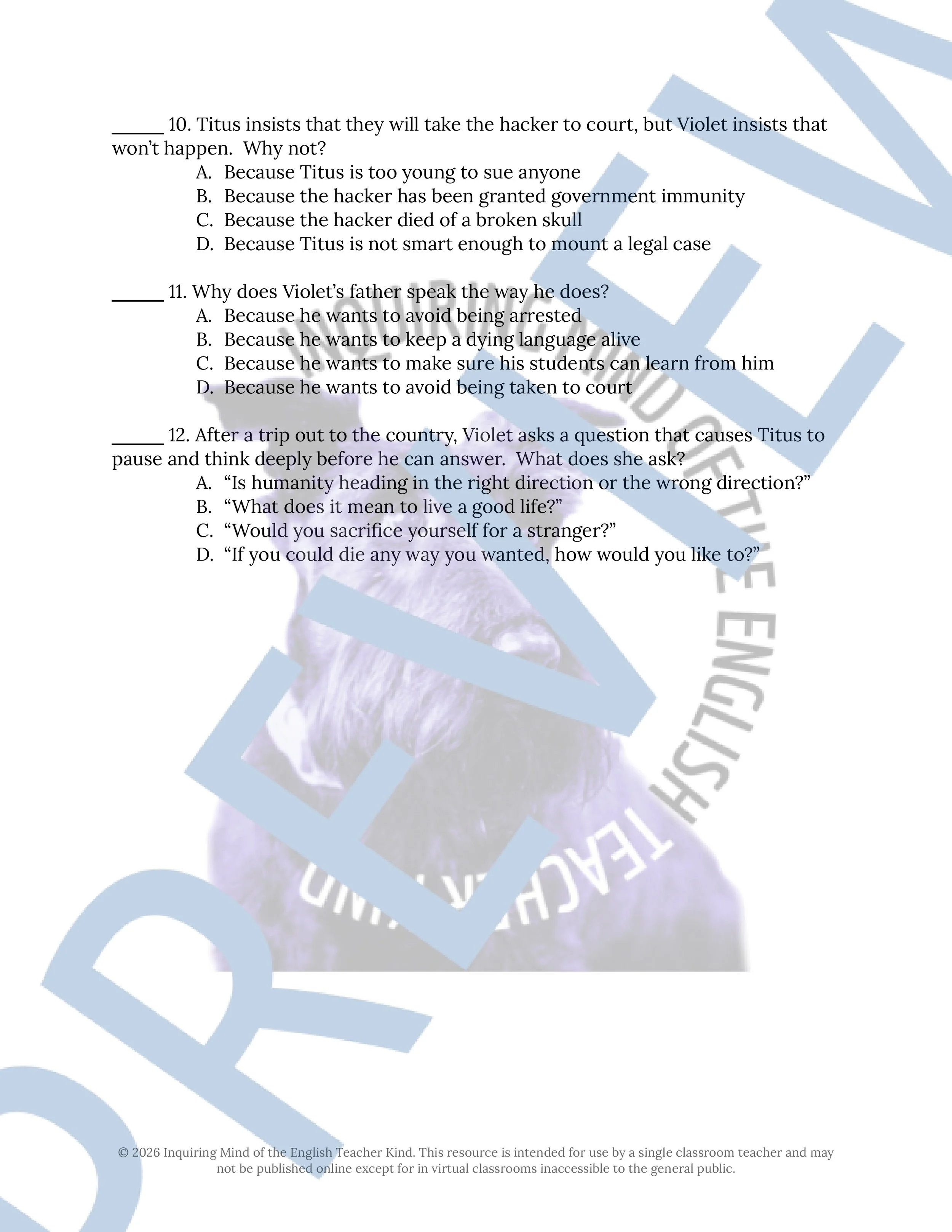 Feed by M.T. Anderson Chapters 17 through 29 Quiz and Answer Key (3).jpg