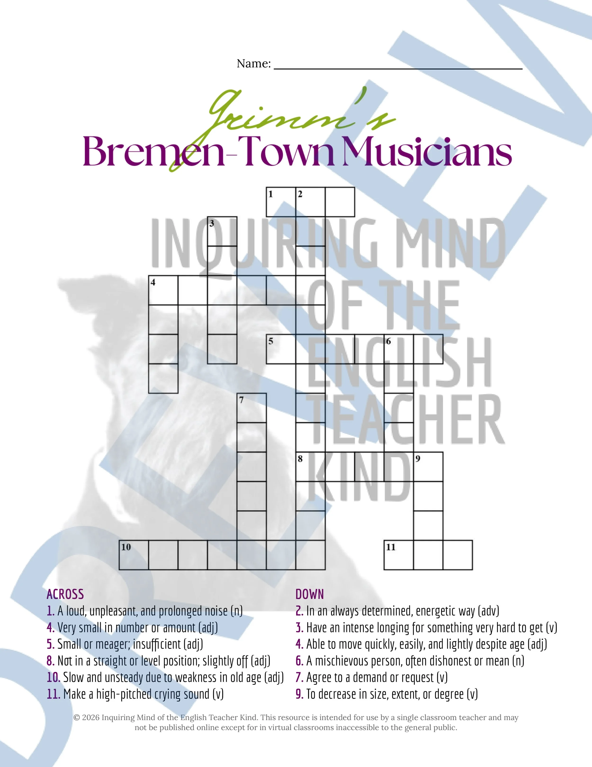 The Bremen Town Musicians Grimm's Fairy Tale Vocabulary Activities (3).jpg