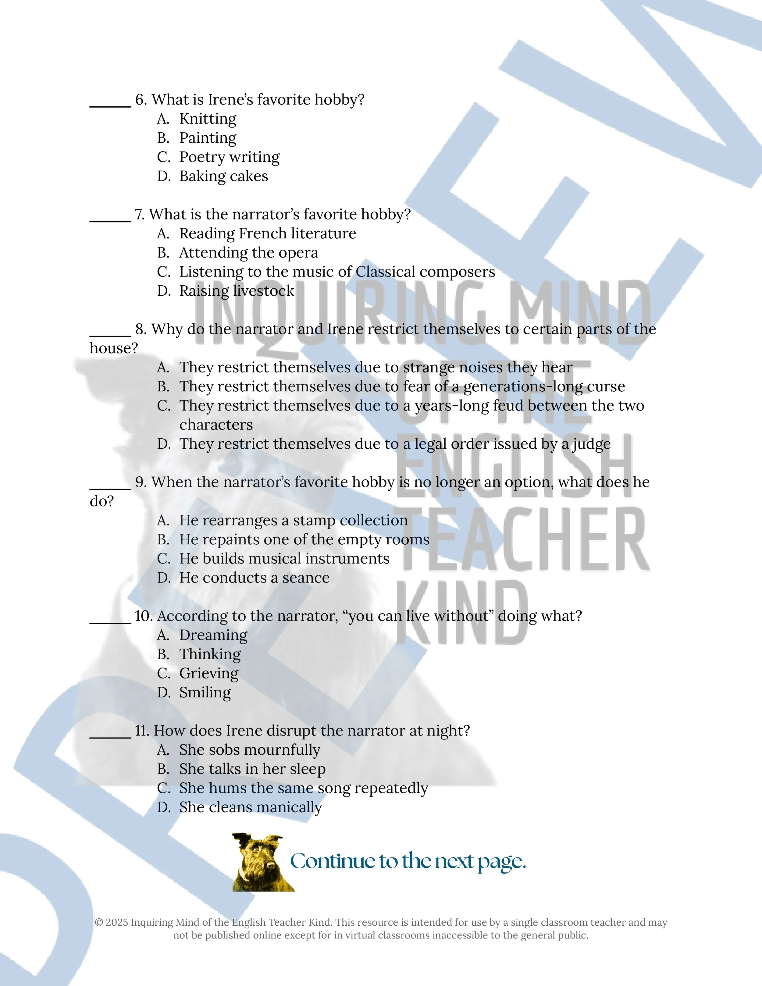 House Taken Over by Julio Cortazar Quiz and Answer Key (2).jpg