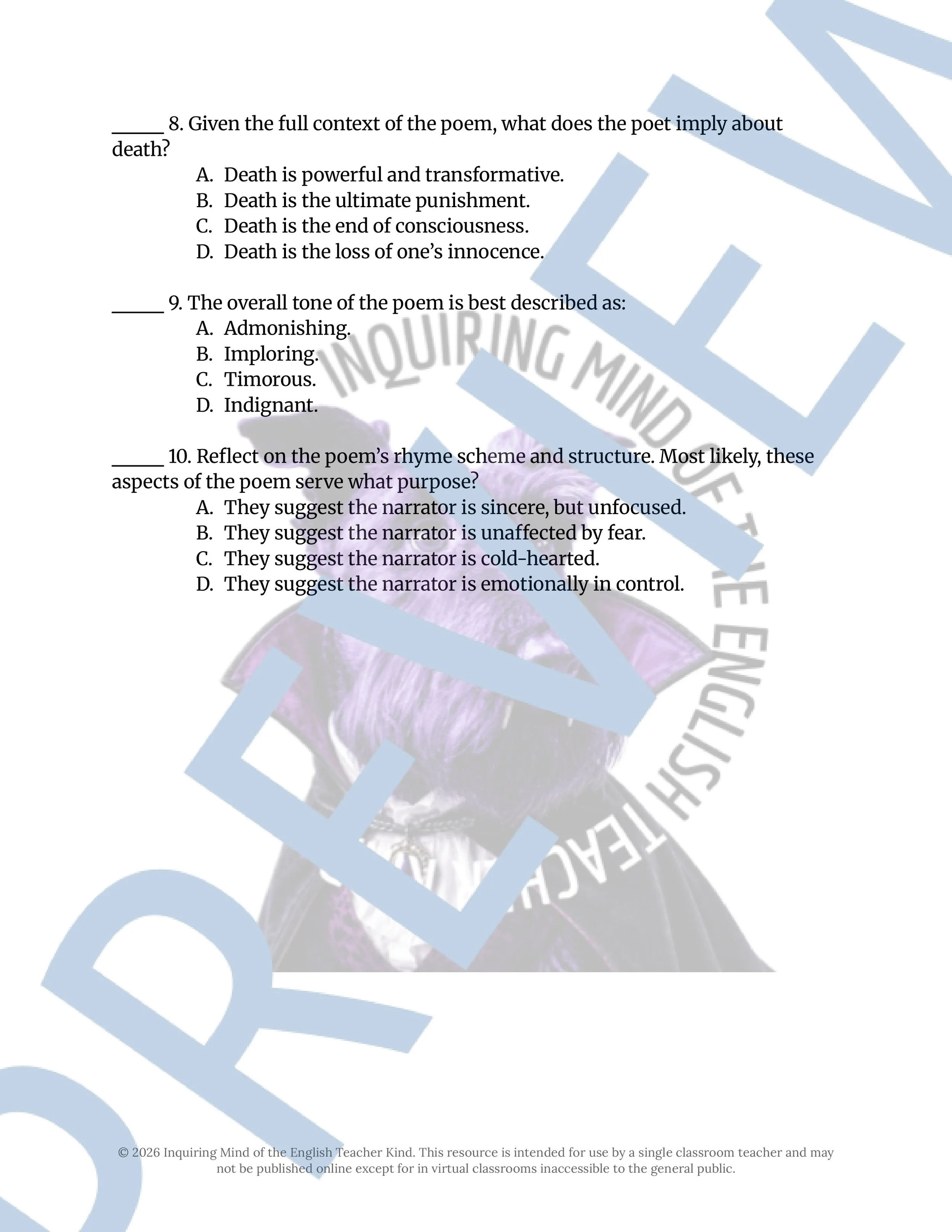 Ears of the Dead by James Arthur Gothic Poem Analysis Worksheet for Halloween and High School English (3).jpg