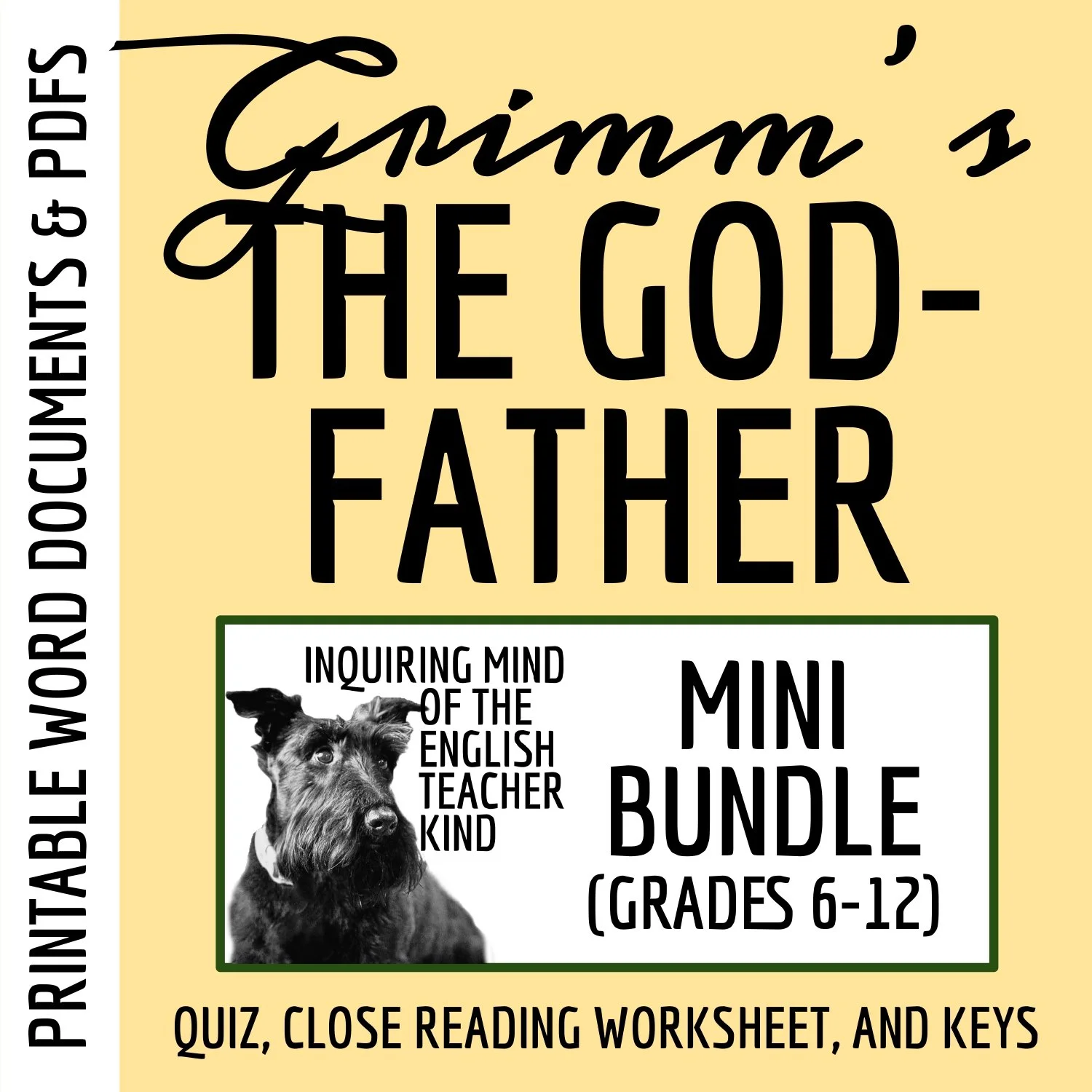 "The Godfather" by the Brothers Grimm Quiz and Close Reading Worksheet Bundle