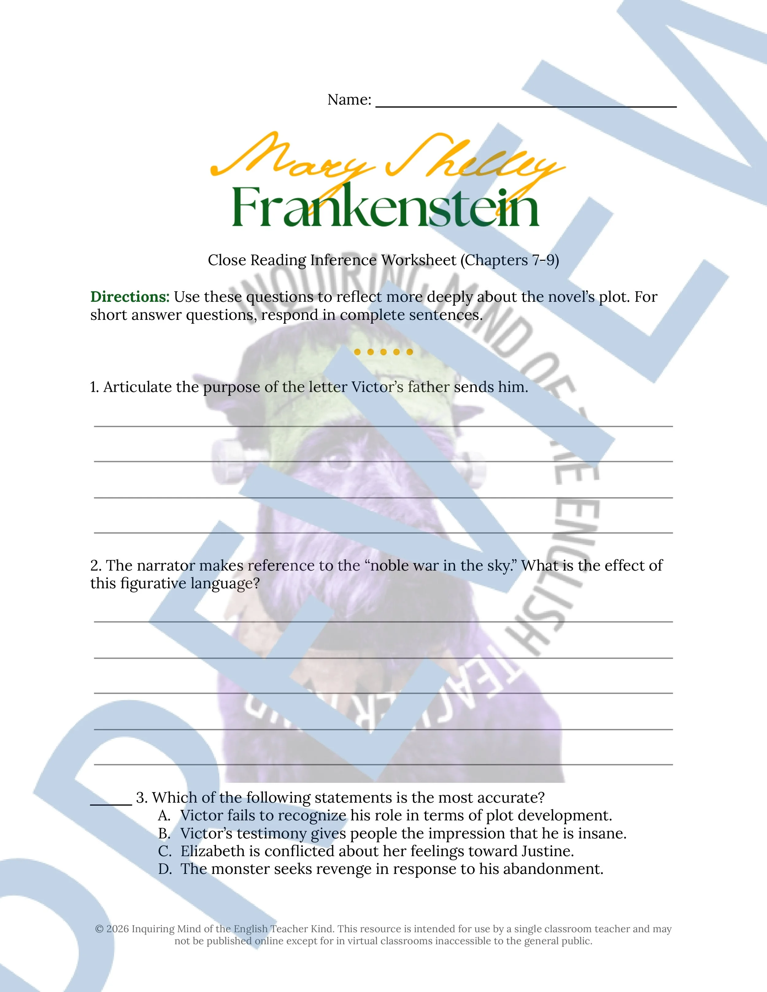 Frankenstein Chapters 7, 8, and 9 Close Reading Analysis Worksheet and Answer Key for High School English Language Arts (1).jpg