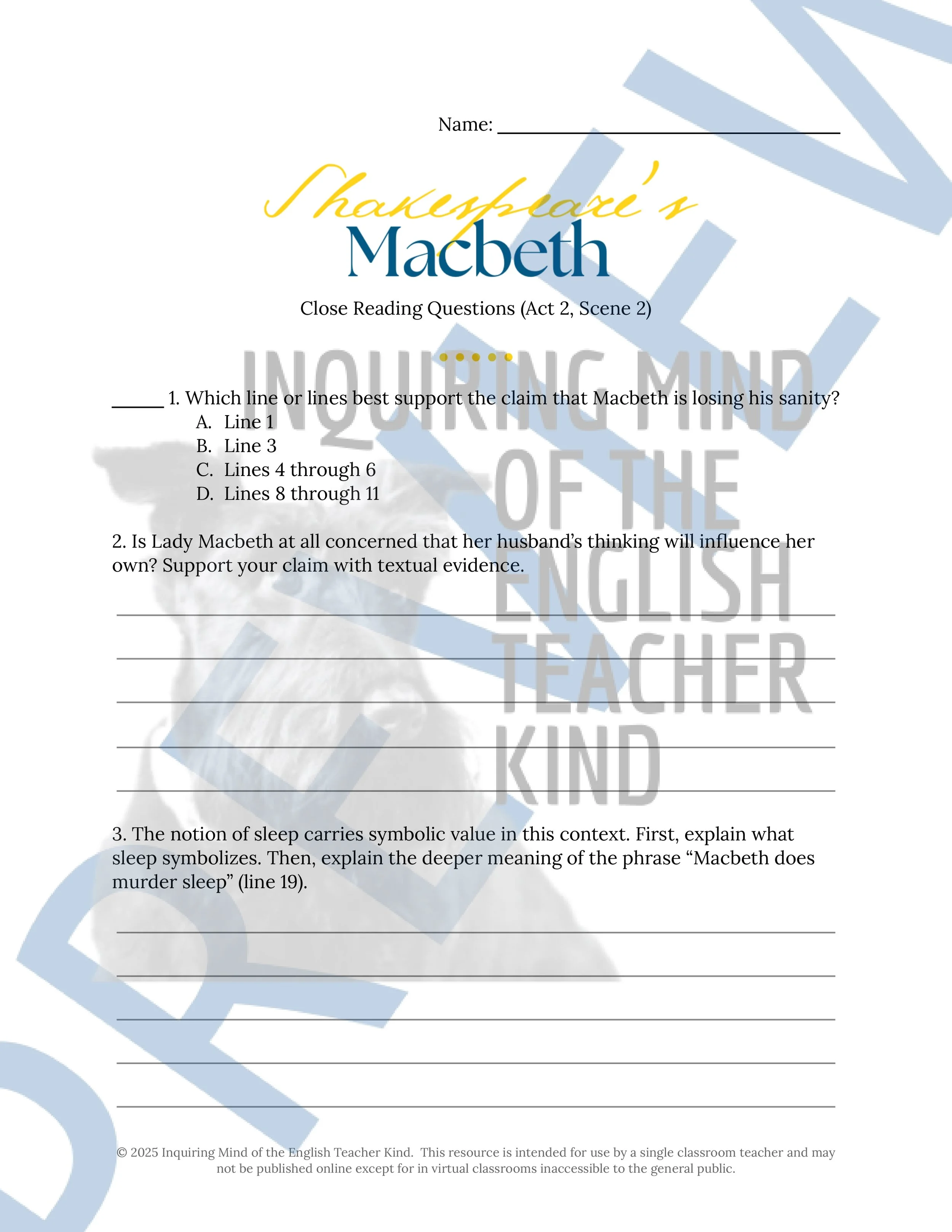 Critical Thinking Reading Worksheet with Answer Key