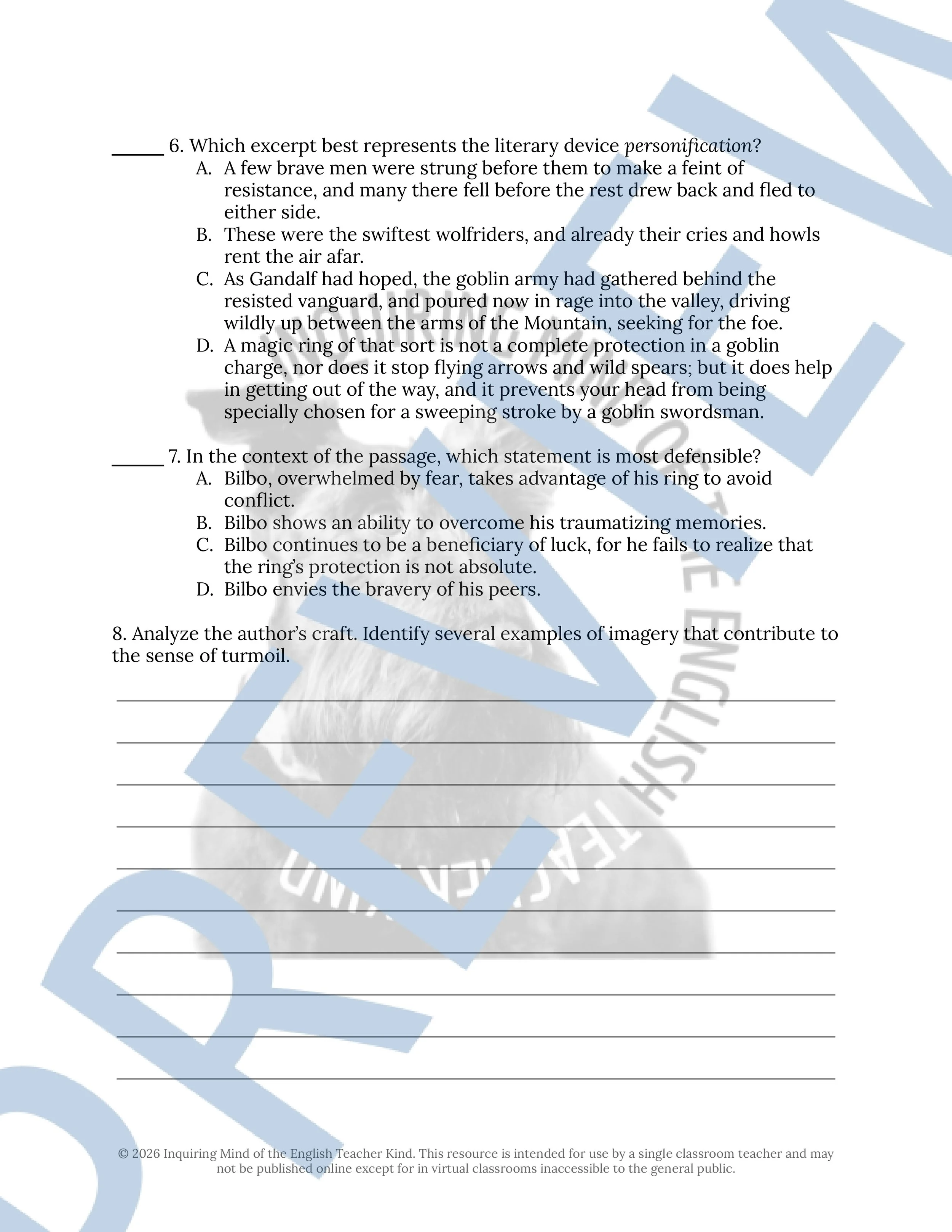 The Hobbit Chapter 17 Close Reading Analysis Worksheet (2).jpg