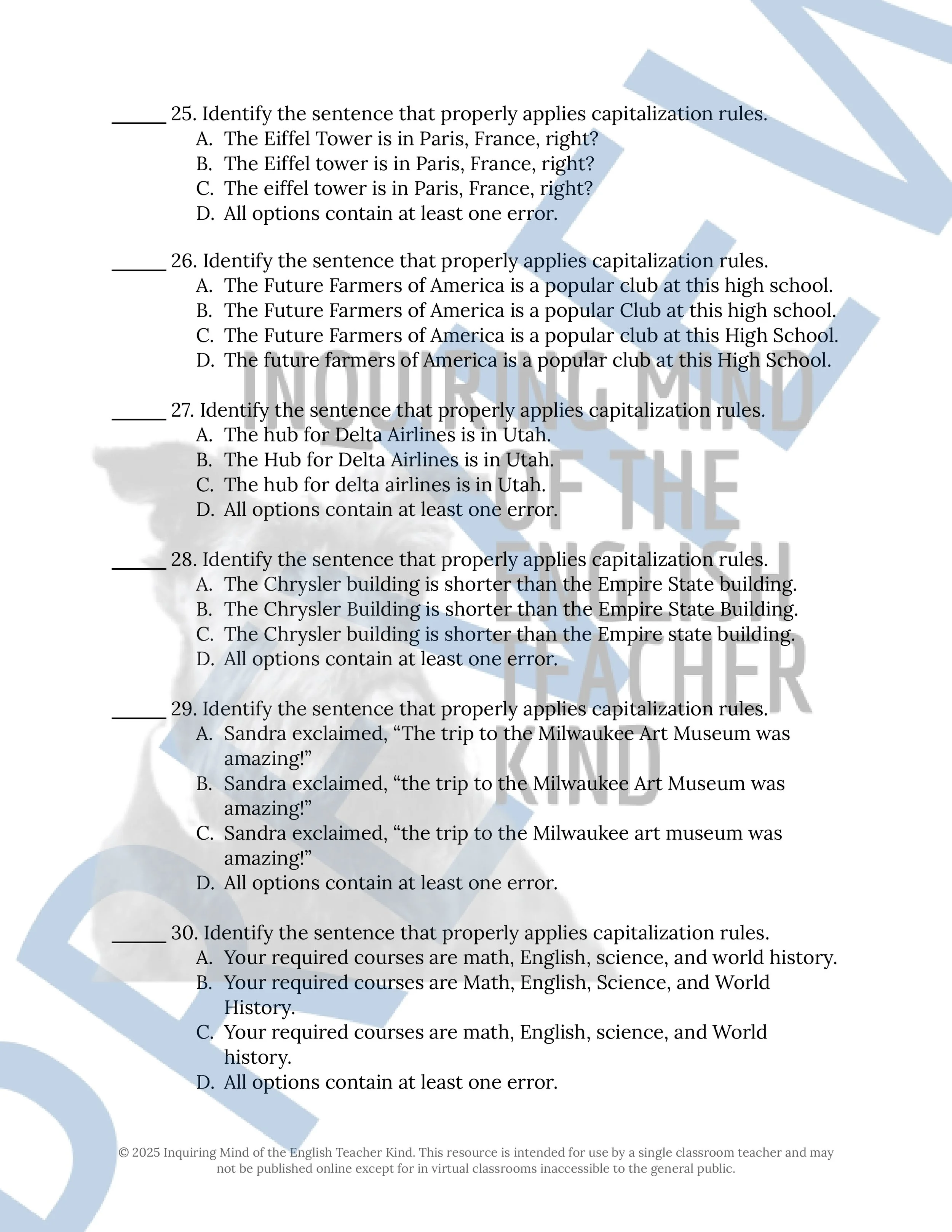 Grammar Review Worksheet on Capitalization from Inquiring Mind of the English Teacher Kind (6).jpg